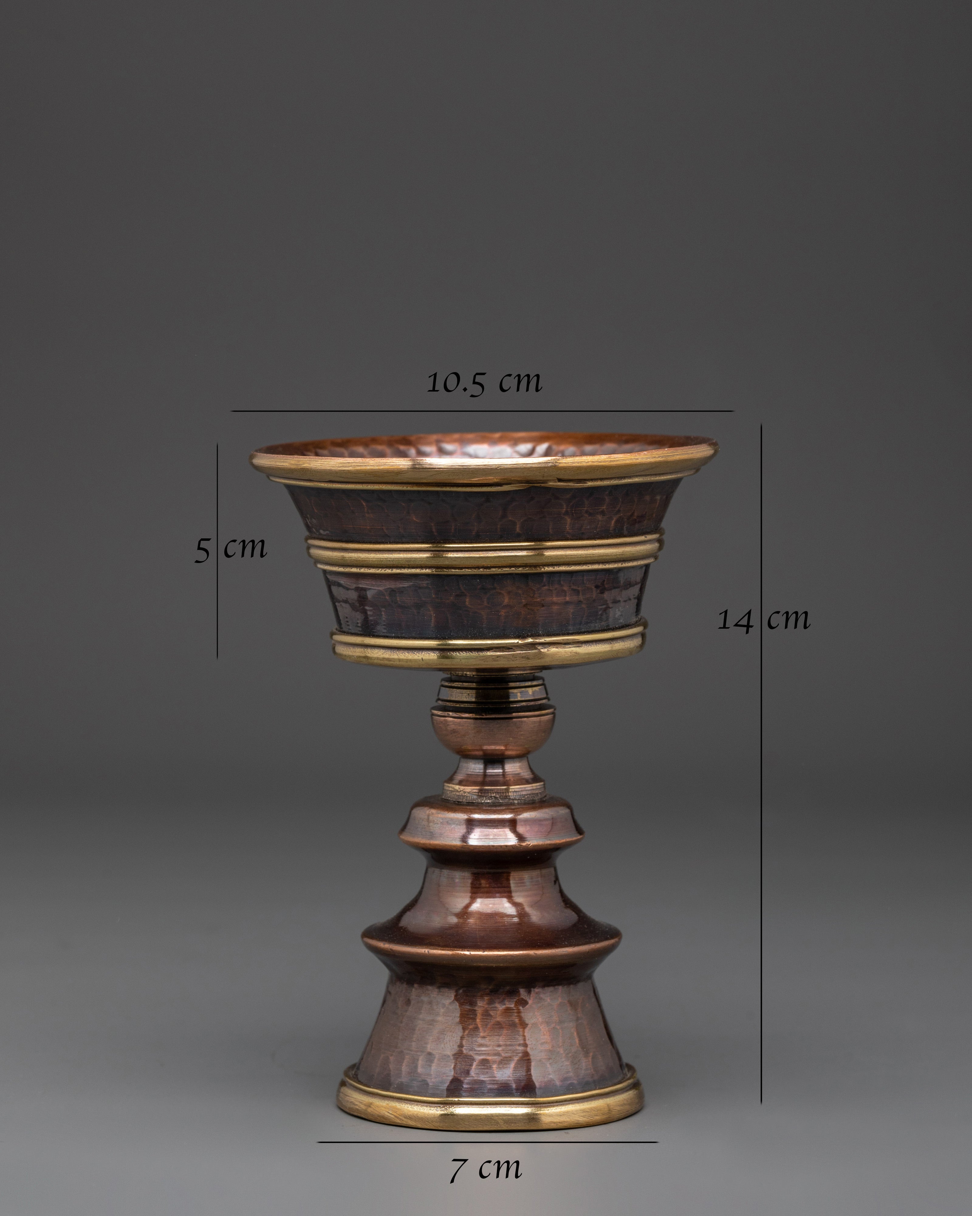 Buddhist Ceremony Butter Lamp | Handcrafted Copper and Brass Ritual Lamp
