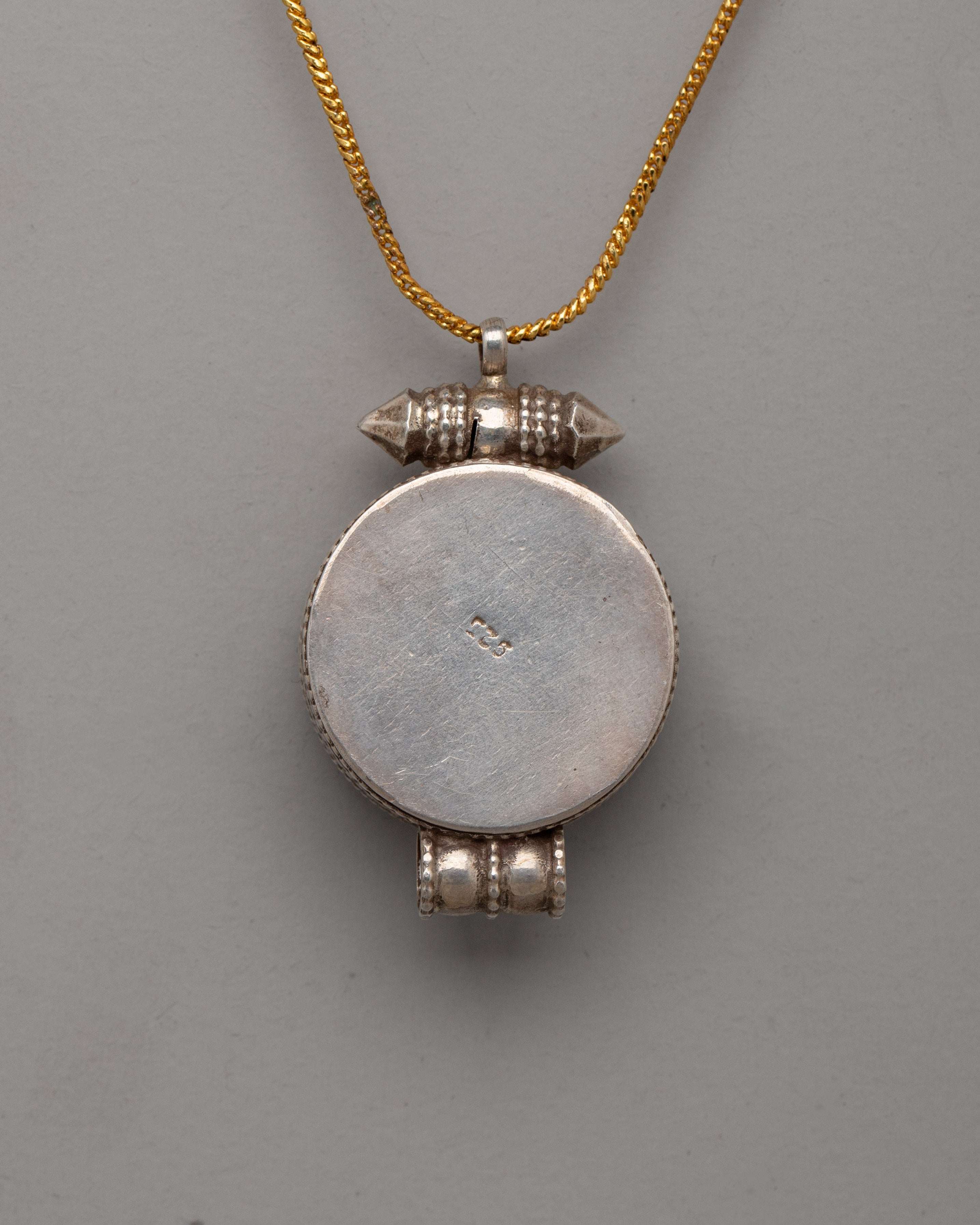 Flower Design Tibetan Ghau Box Pendant | Spiritual Meditation Jewelry