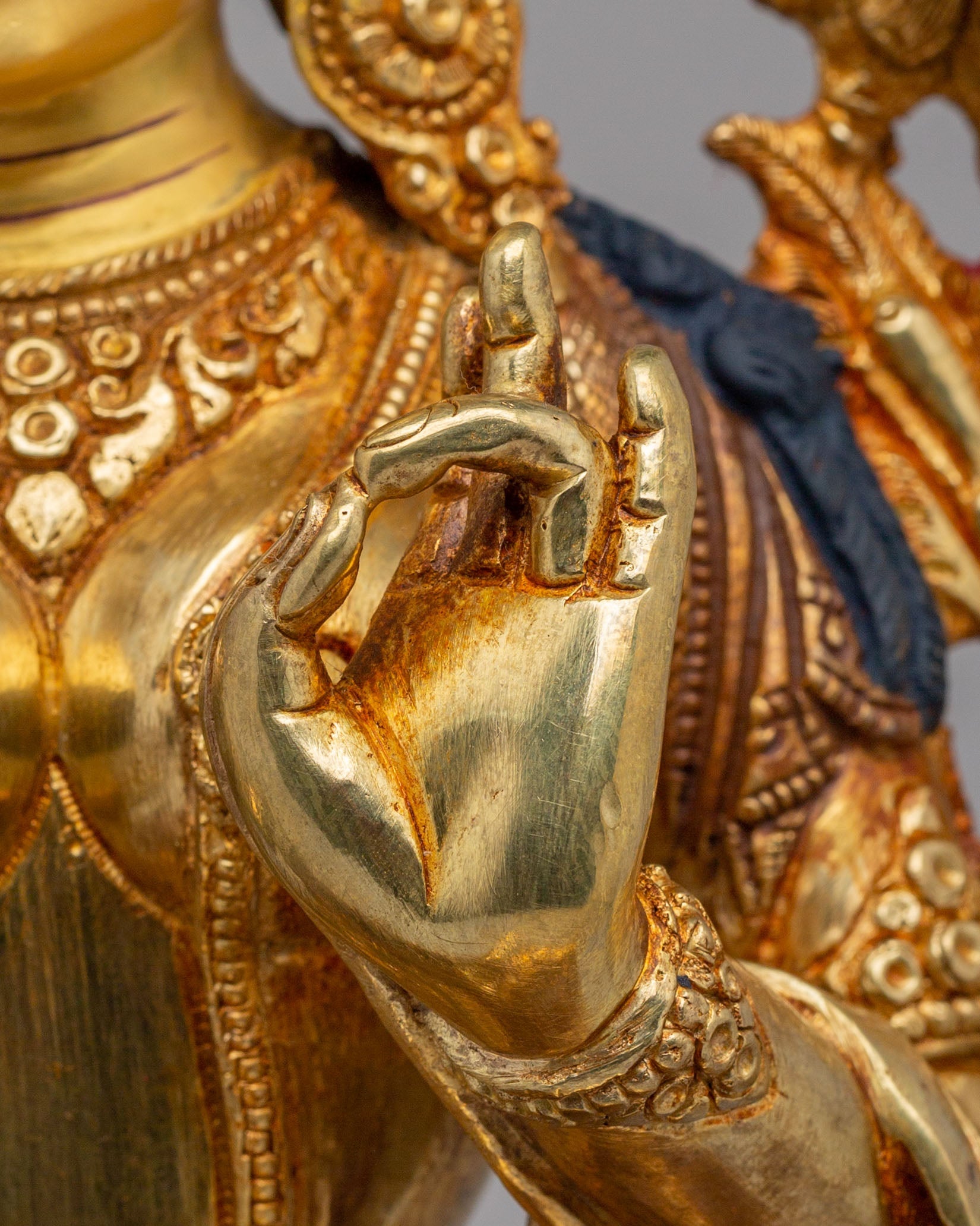 Handcrafted Green Tara Statue | Tibetan Buddhist Goddess Sculpture