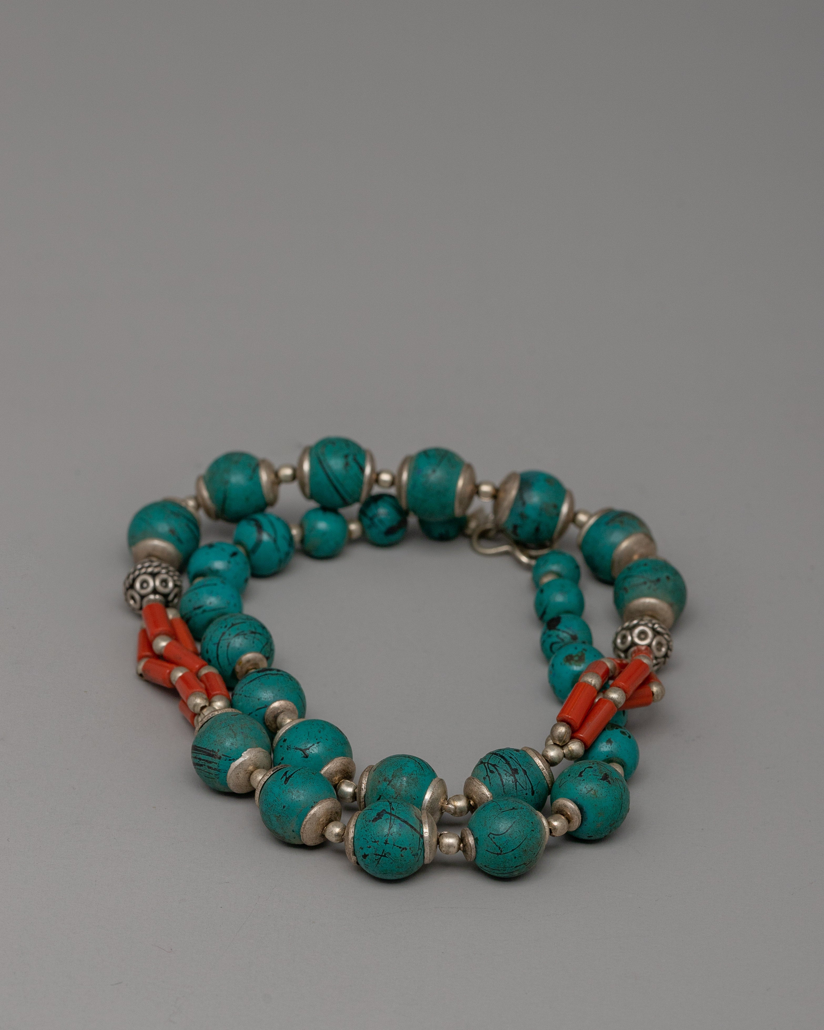Beaded Necklace Turquoise and Coral | Jewelry for Style and Spirituality