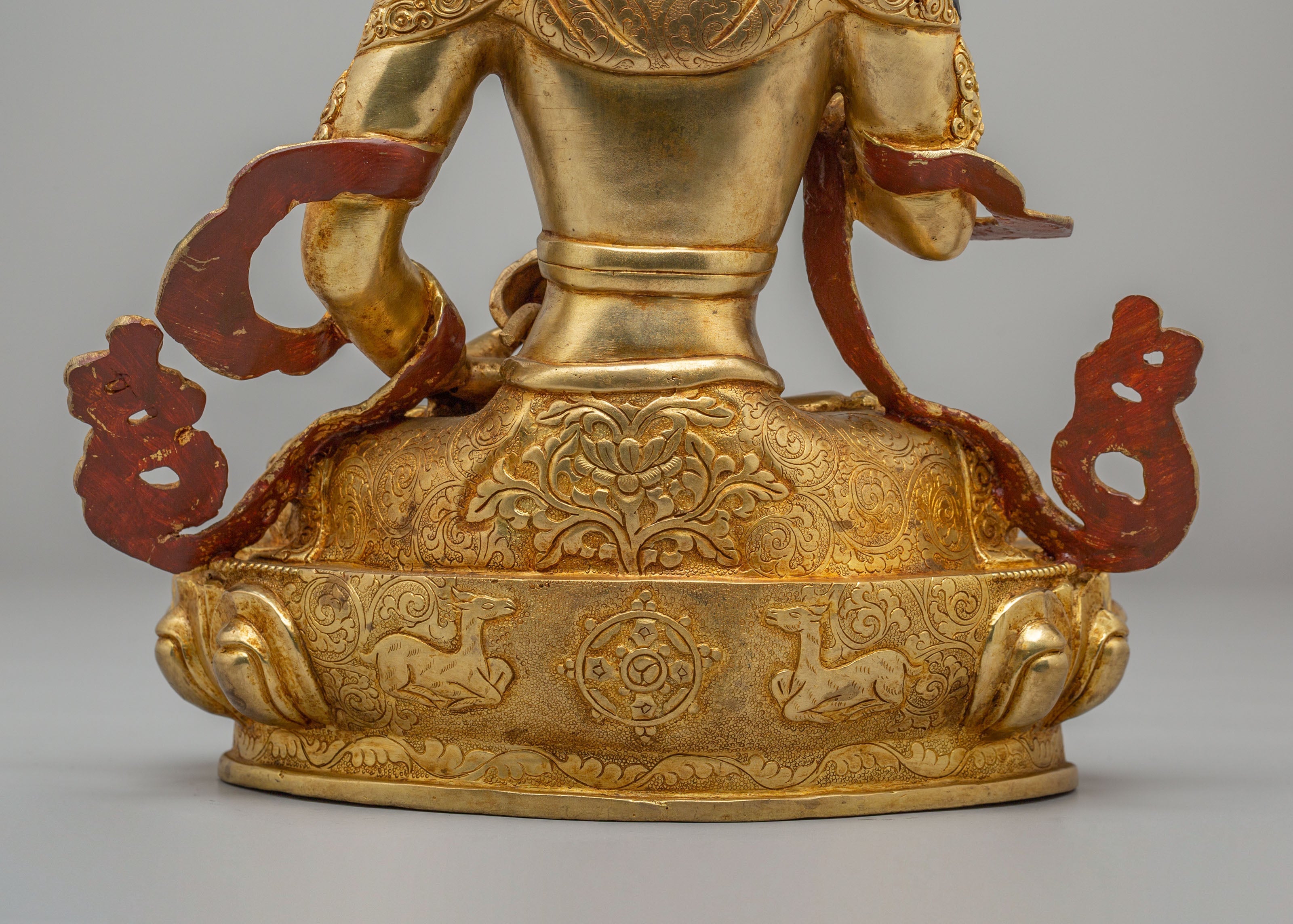 Sacred Tibetan Buddhist Vajrasattva Statue | 24K Gold Plated Copper Sculpture
