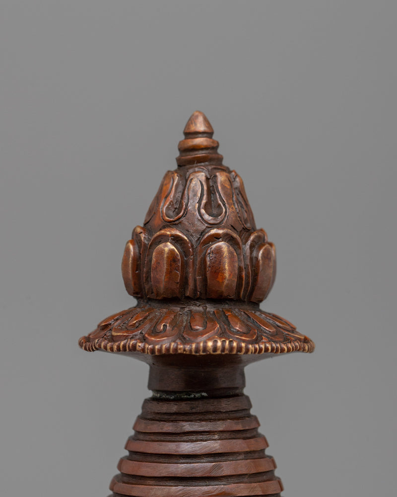 Sacred Copper Kadampa Stupa | Symbolic Sculpture for Spiritual Healing Spaces