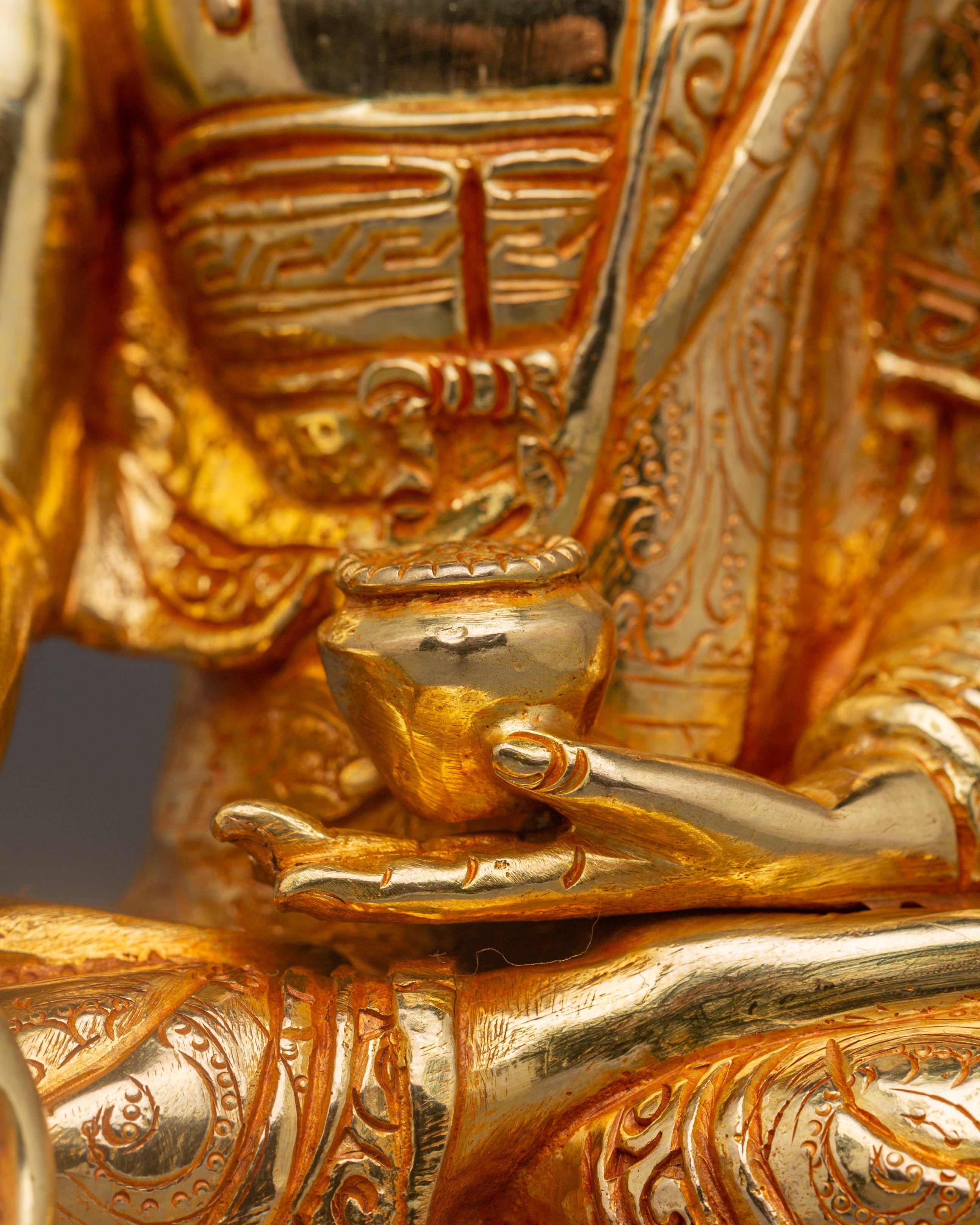 Handmade Gold Gilded Shakyamuni Buddha Statue | Tibetan Buddhist Art