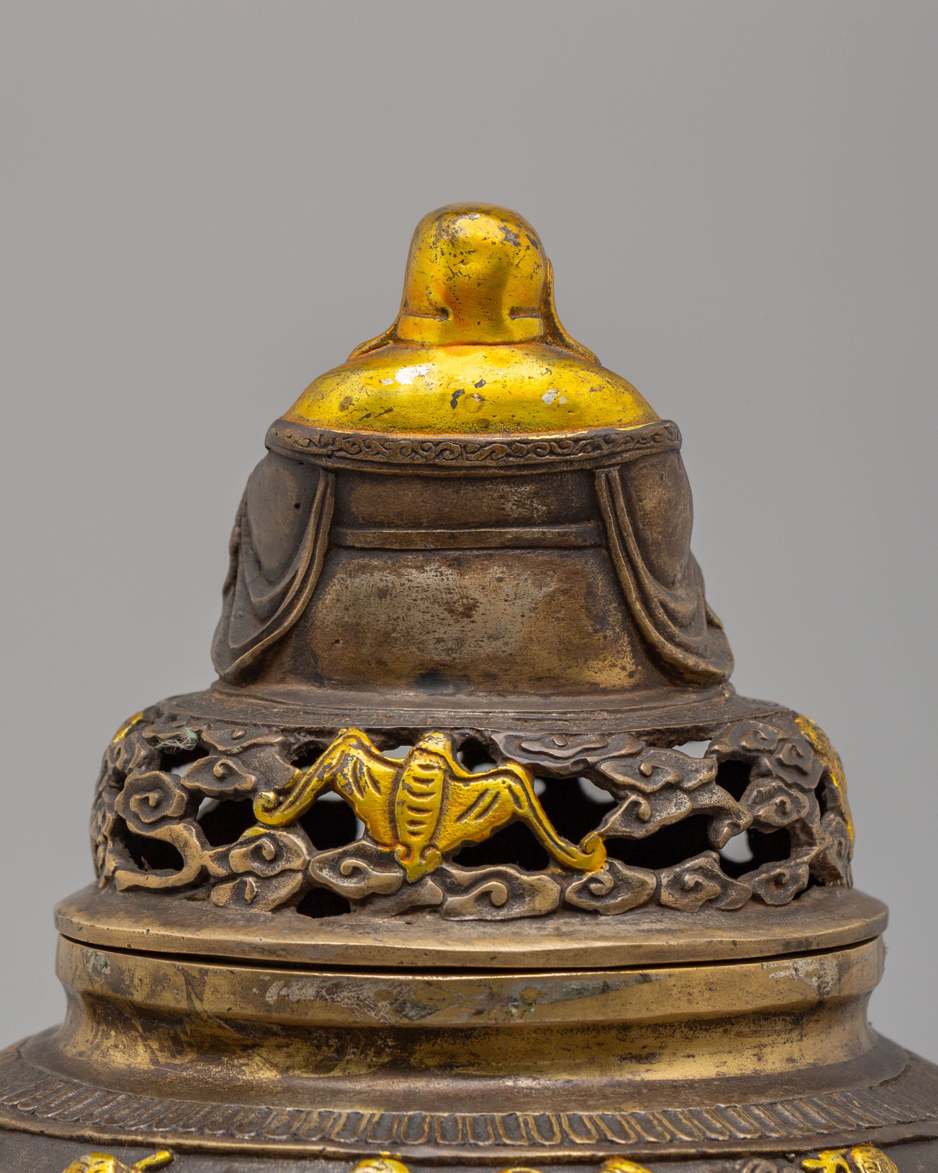 Traditional Laughing Buddha Incense Burner | Buddhist Ritual Incense Burner