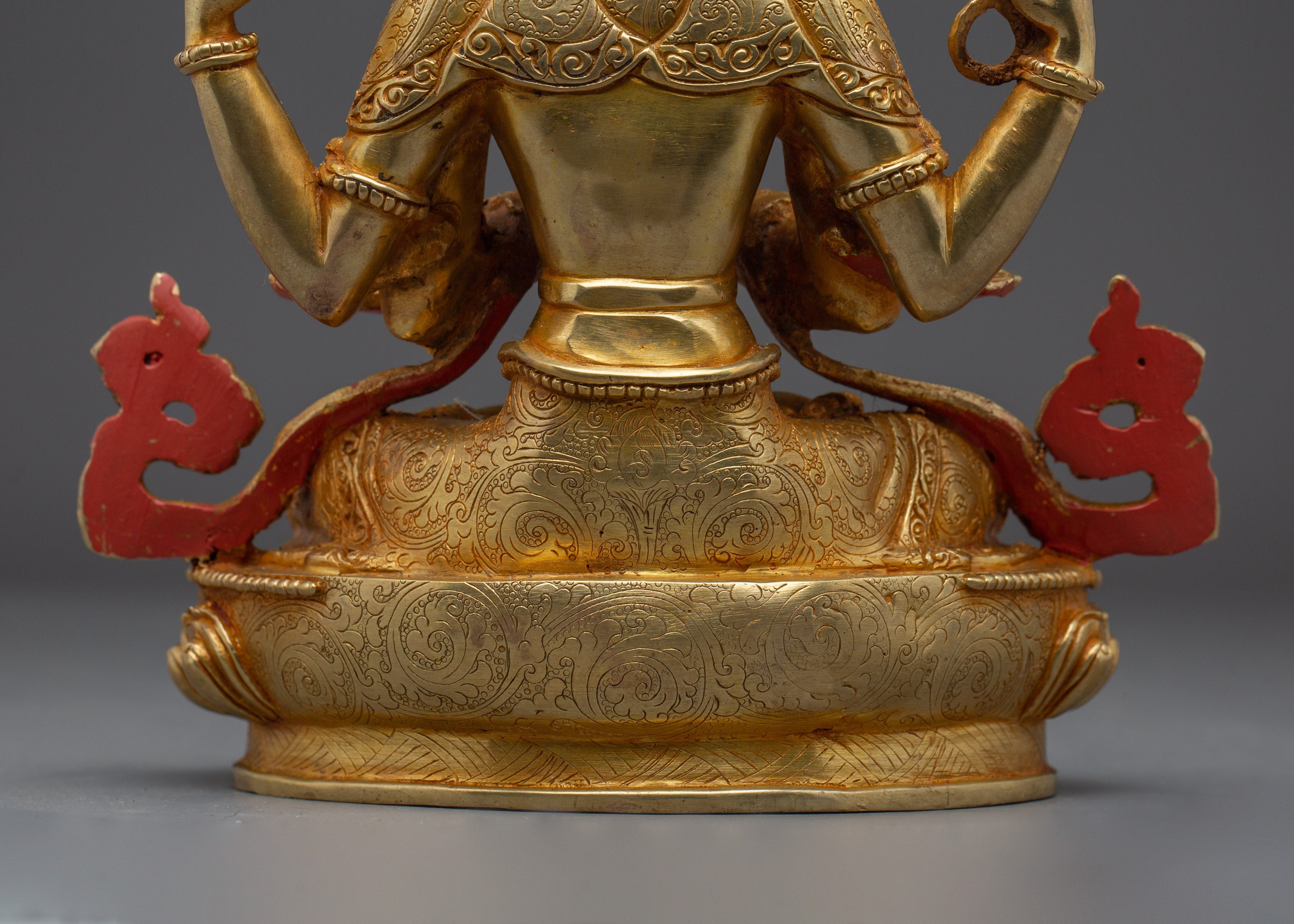 Handcrafted Avalokiteshvara Copper Statue | Deity Chenrezig Art for Meditation