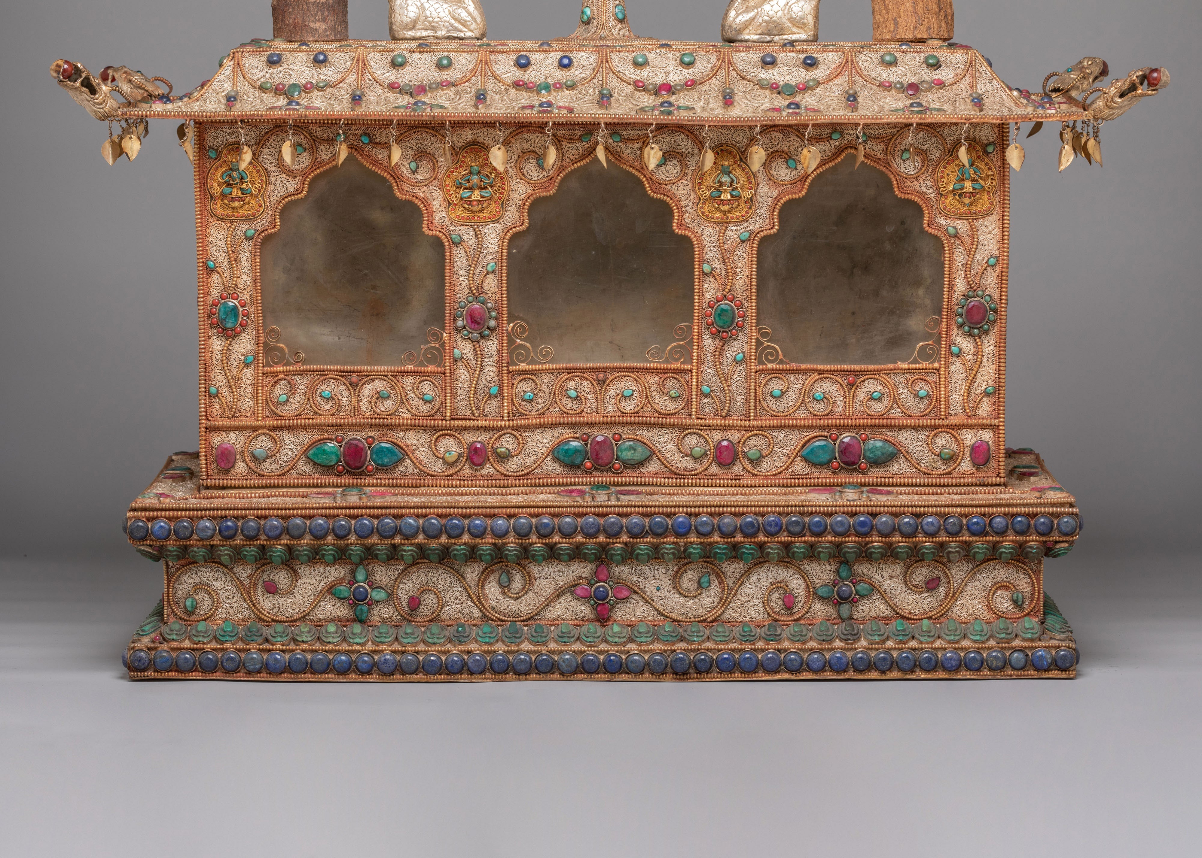 Handcrafted Altar Box | Copper Body, Gemstones, Silver Plating