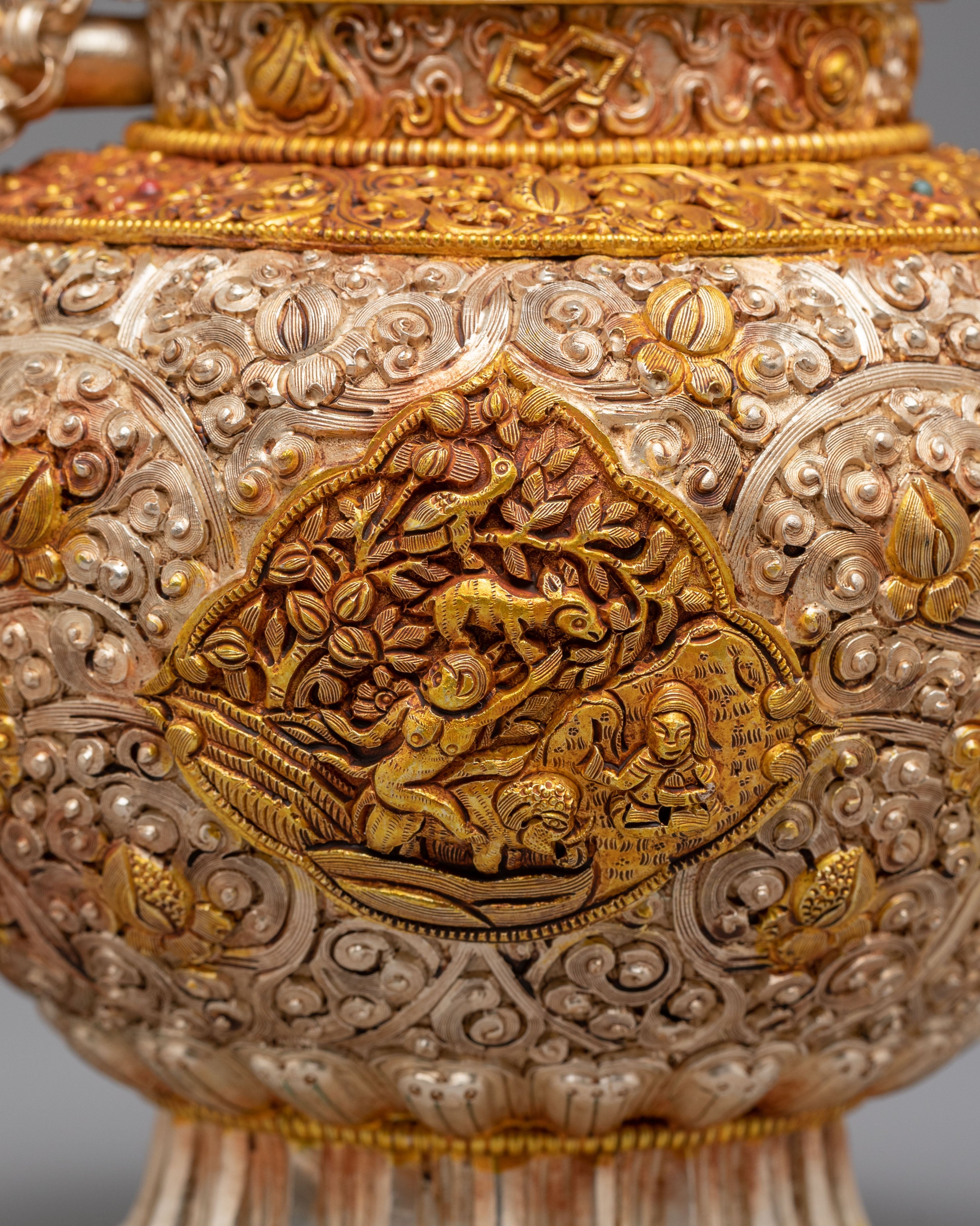 Handcrafted Buddhist Ritual Teapot | Himalayan Sacred Vessel