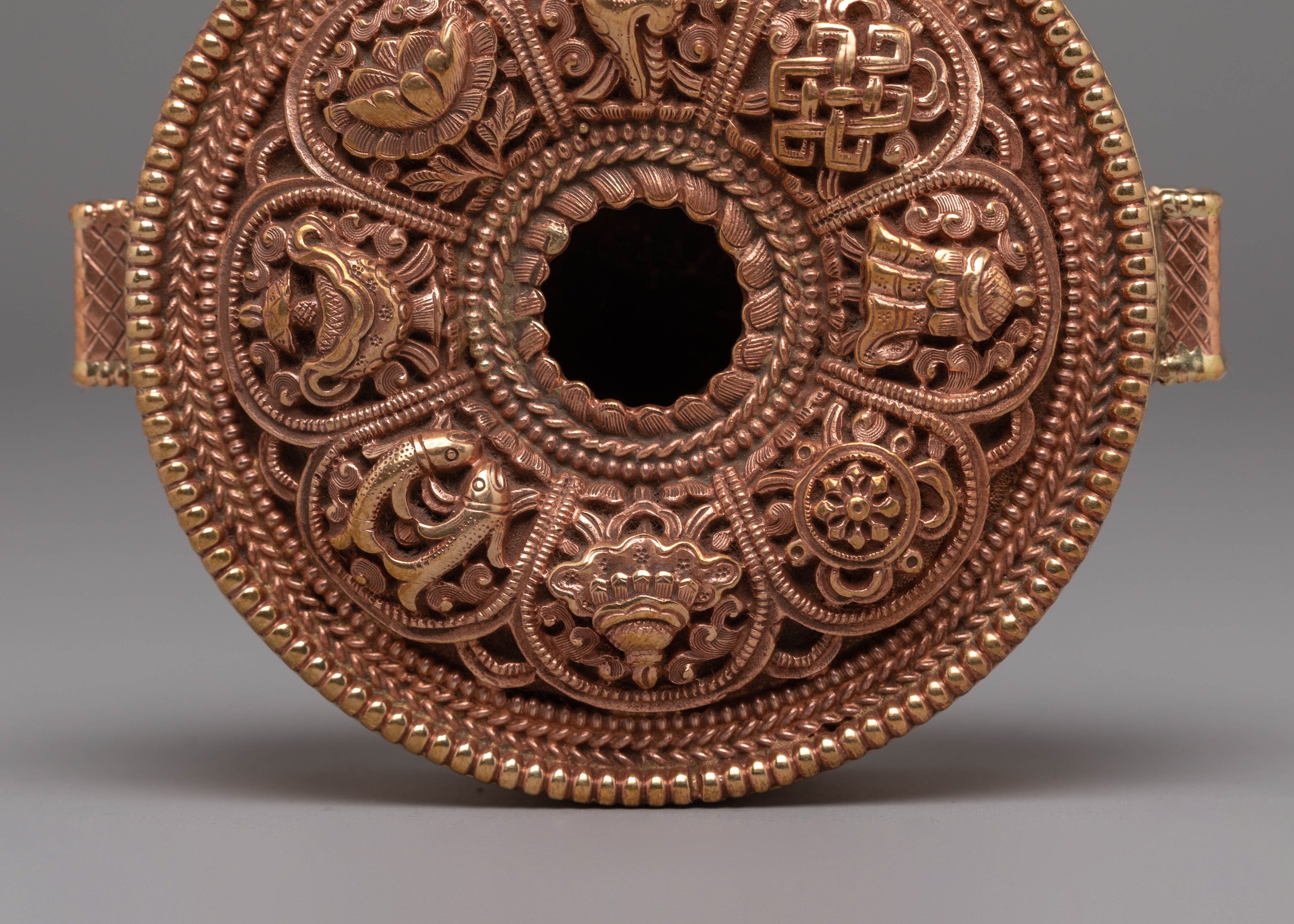 Handmade Copper Ghau Box | Spiritual Decor for Meditation