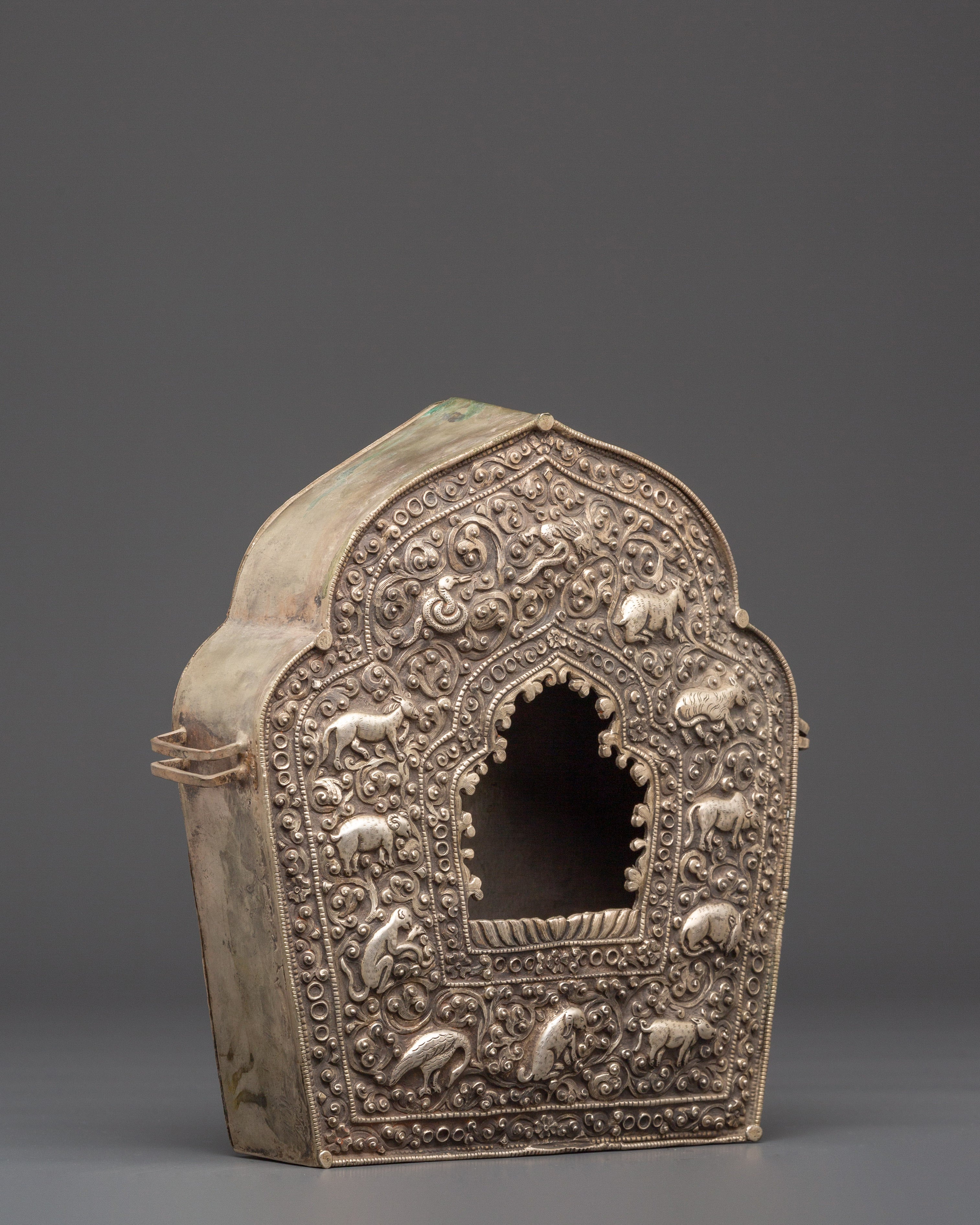 Authentic Handmade Ghau Box | Buddhist Ghau Box with Intricate Animal Motifs