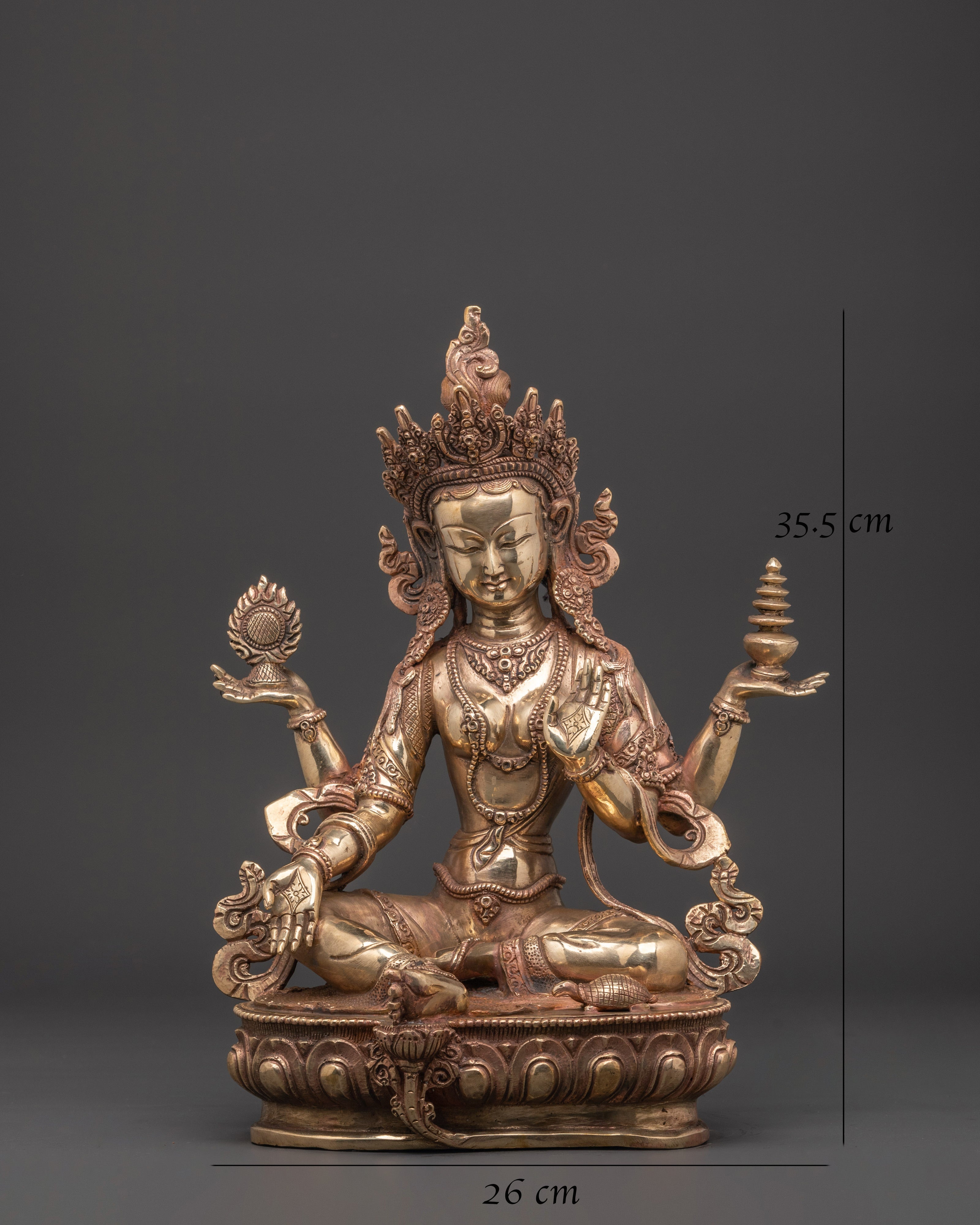 Laxmi Goddess of Wealth Statue | Buddhist Style Carved Statue