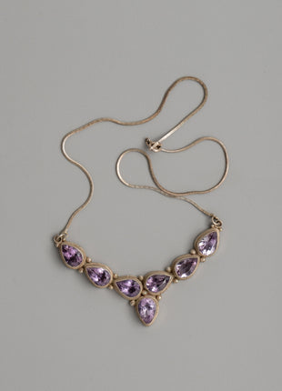 Sterling Silver Amethyst Necklace |  Perfect for Formal Styles