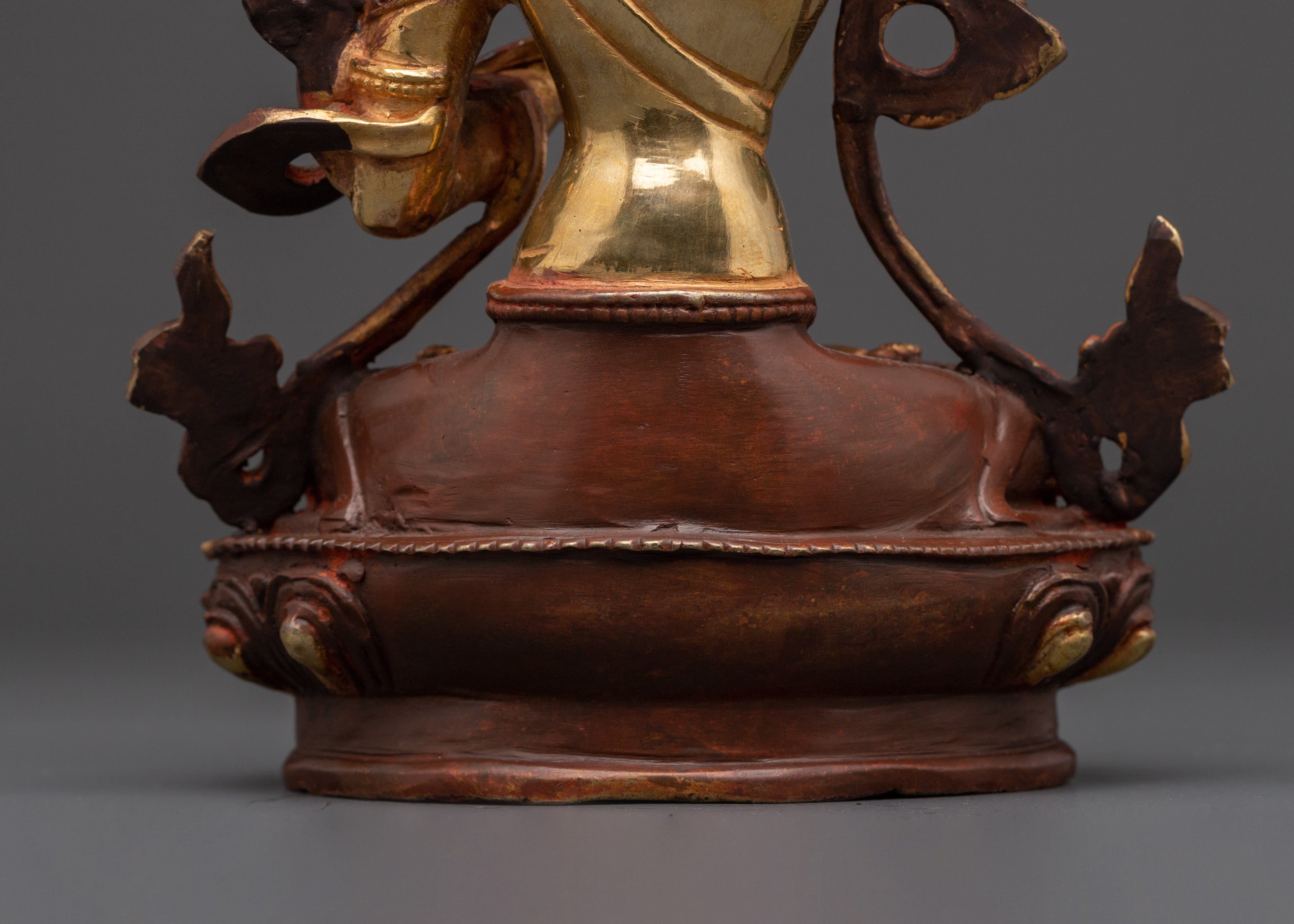 Gold Plated Manjushri Statue | Buddhist Wisdom Figurine