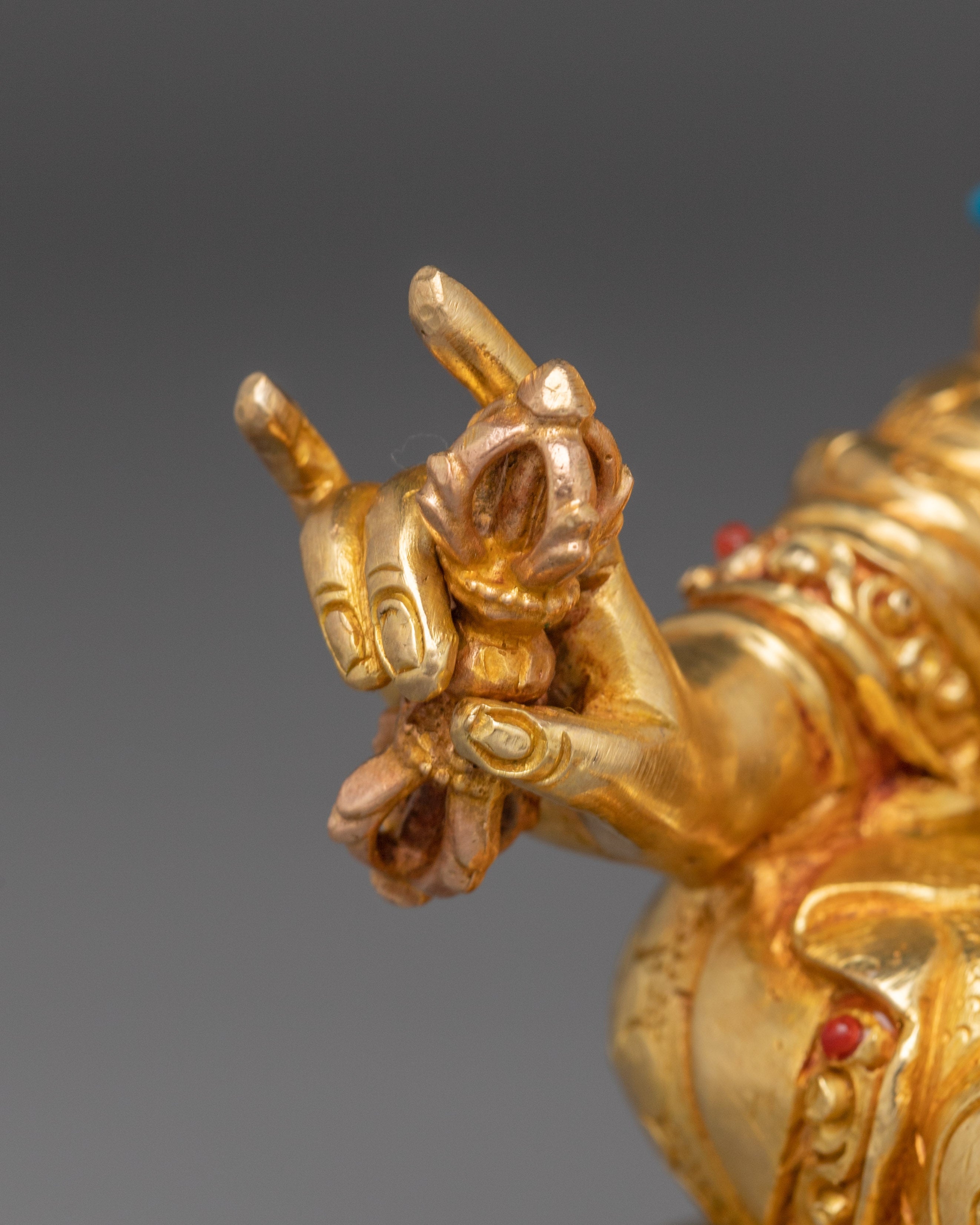 Buddhist Master Padmasambhava Statue | Handcrafted Gold Plated Guru Rinpoche Figure