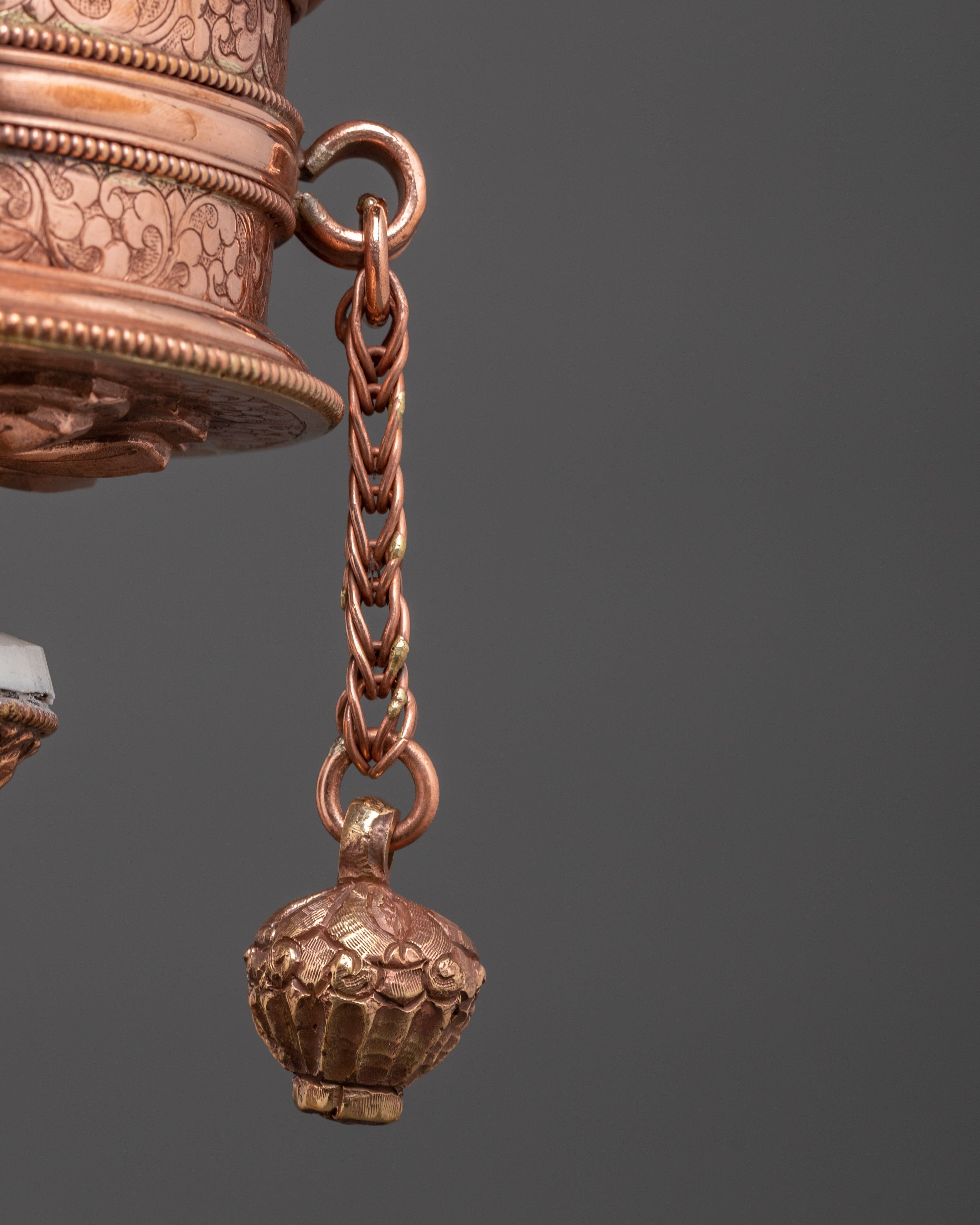 Tibetan Traditional Prayer Wheel with Turquoise & Coral Inlays