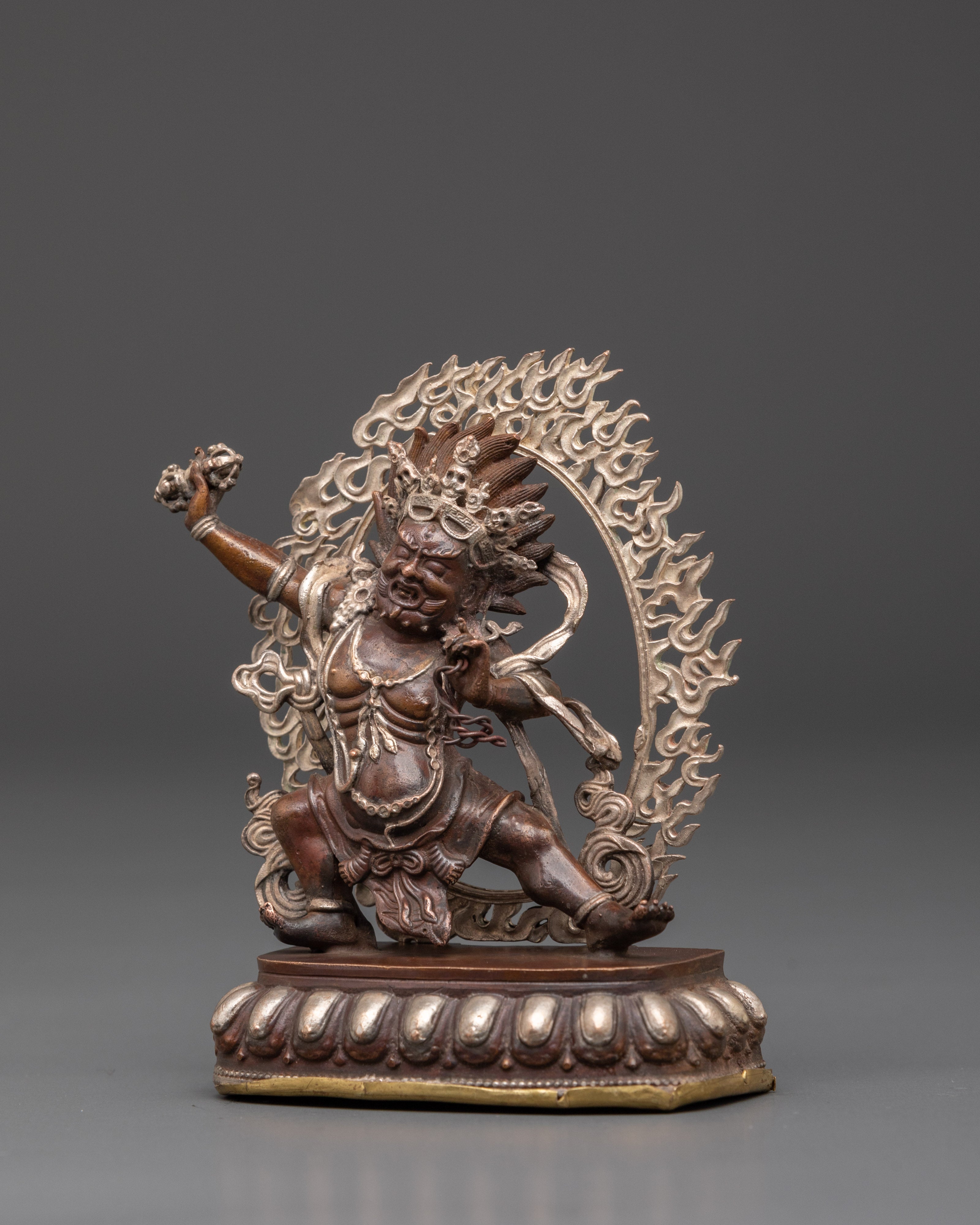 Vajrapani Copper Statue | Buddhist Protector Deity Sculpture