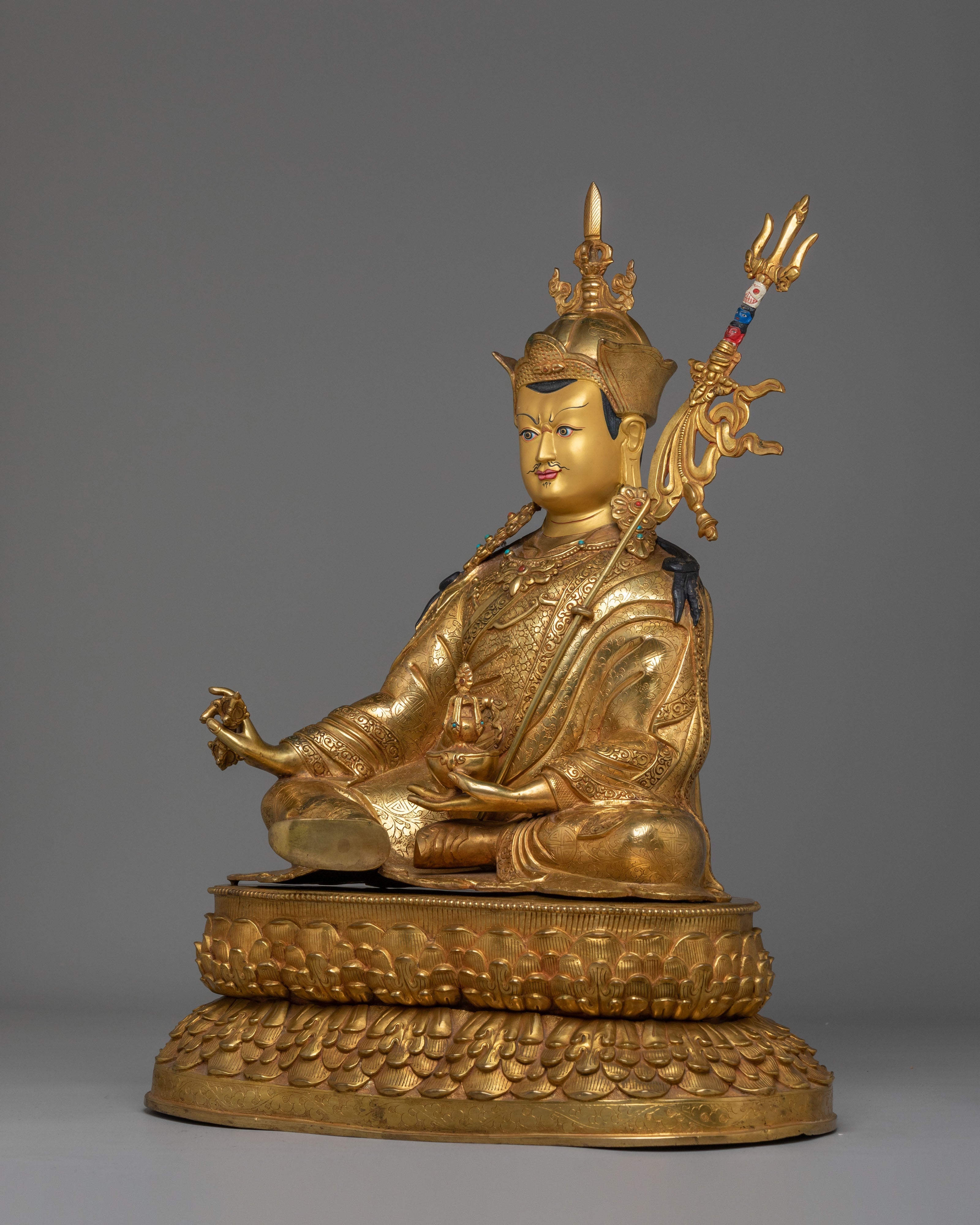Lotus Born Guru Rinpoche Statue | Tibetan Buddhist Padmasambhava Sculpture