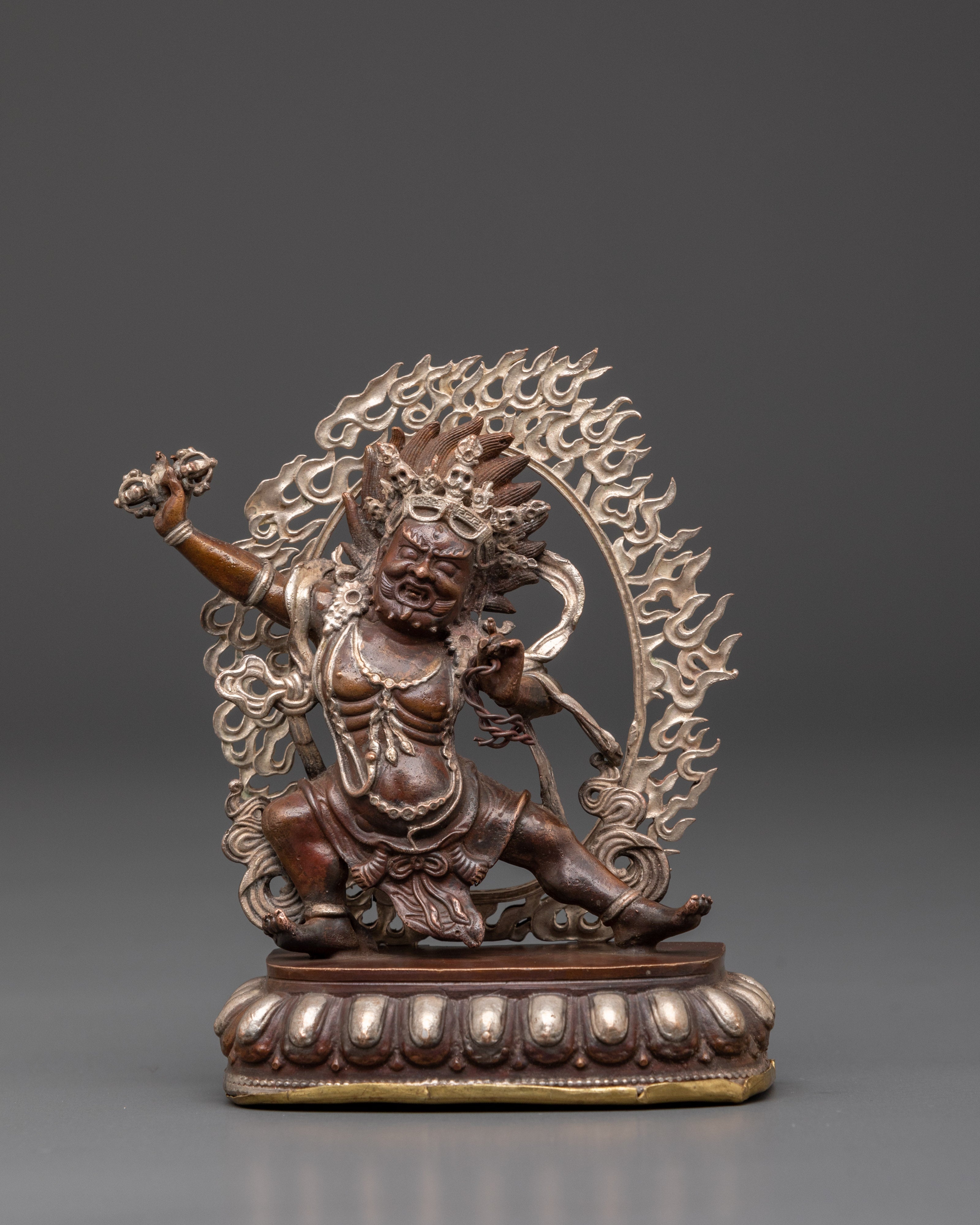Vajrapani Copper Statue | Buddhist Protector Deity Sculpture