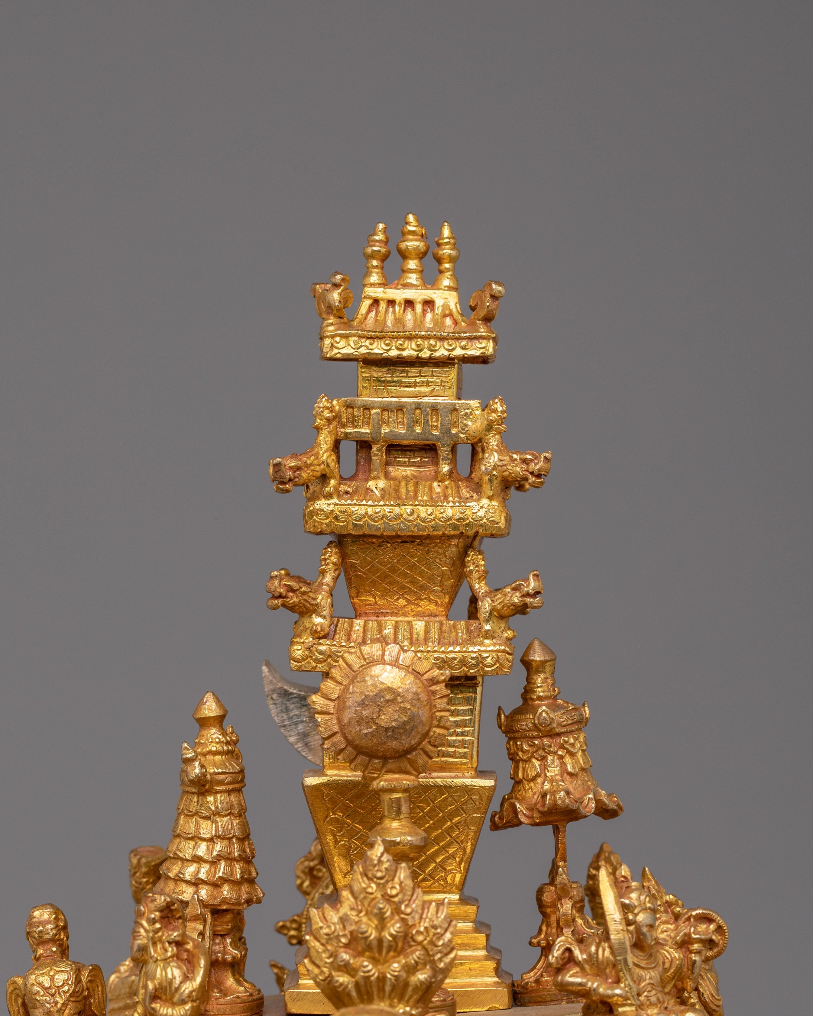 Himalayan Mandala Offering for Ritual Practice | Gold Plated Buddhist Altar Piece