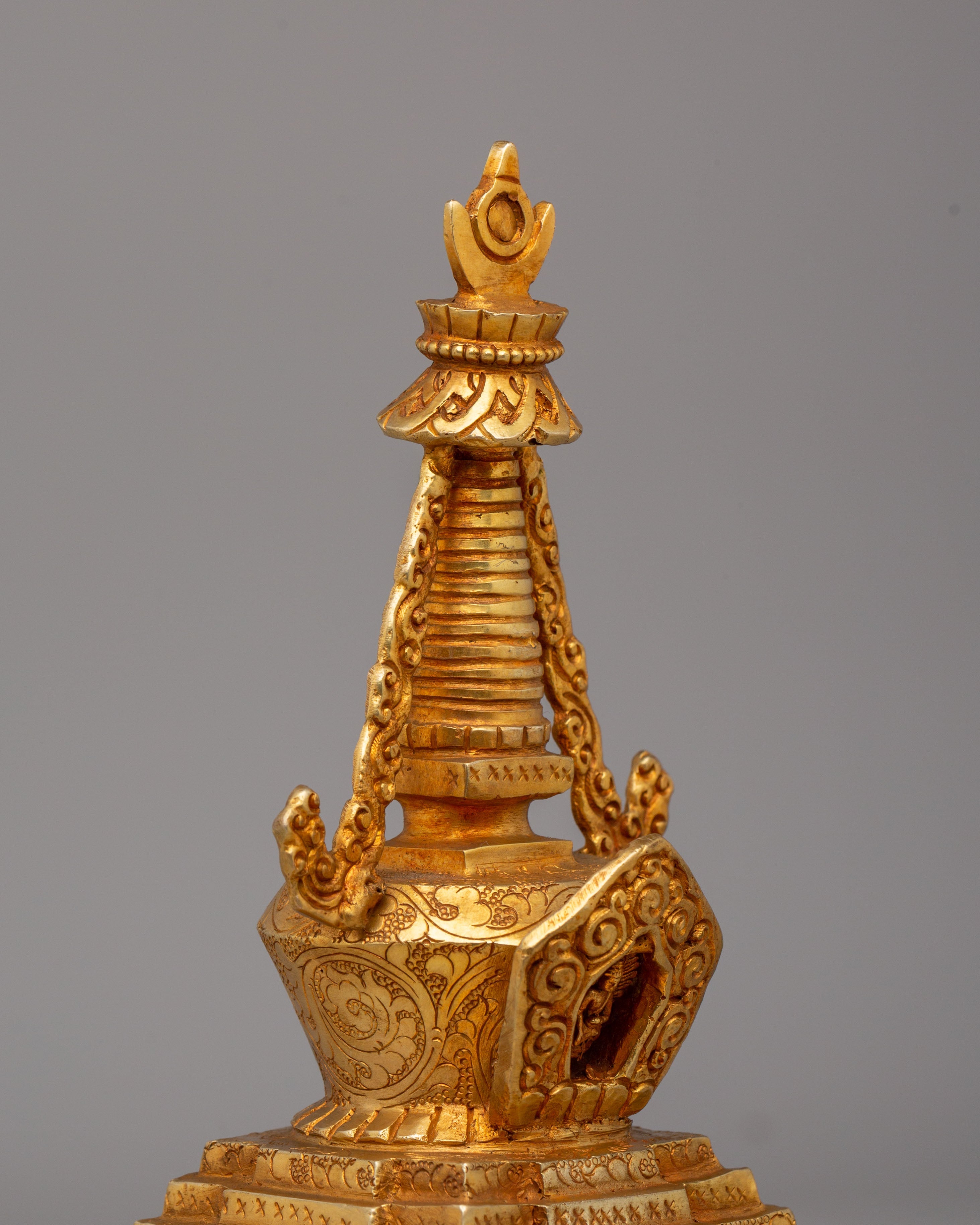 Great Miracles Stupa | Gold-Plated Copper Tibetan Art