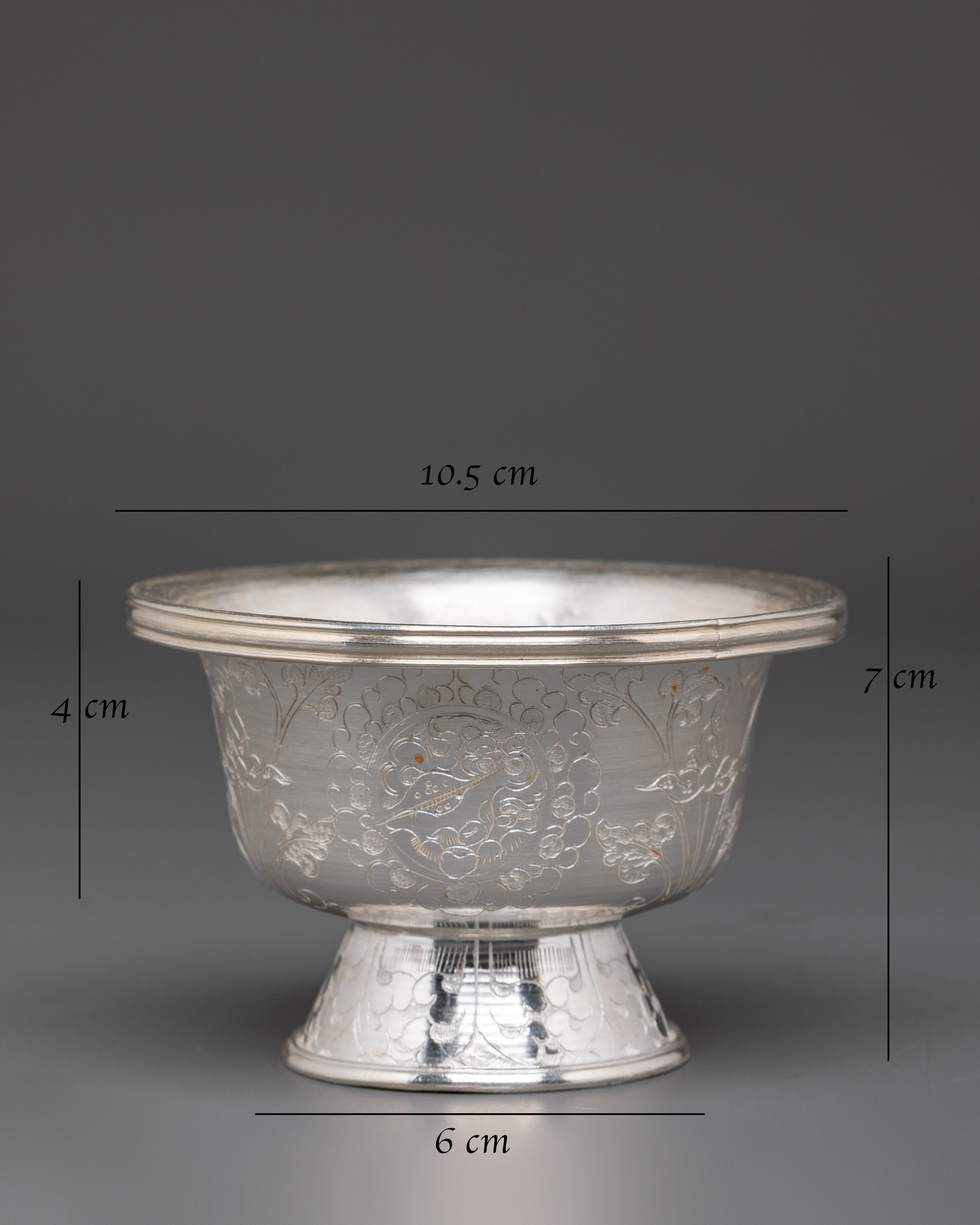 Ceremonial Silver Offering Bowls Set | Sacred Offering Bowls For Meditation
