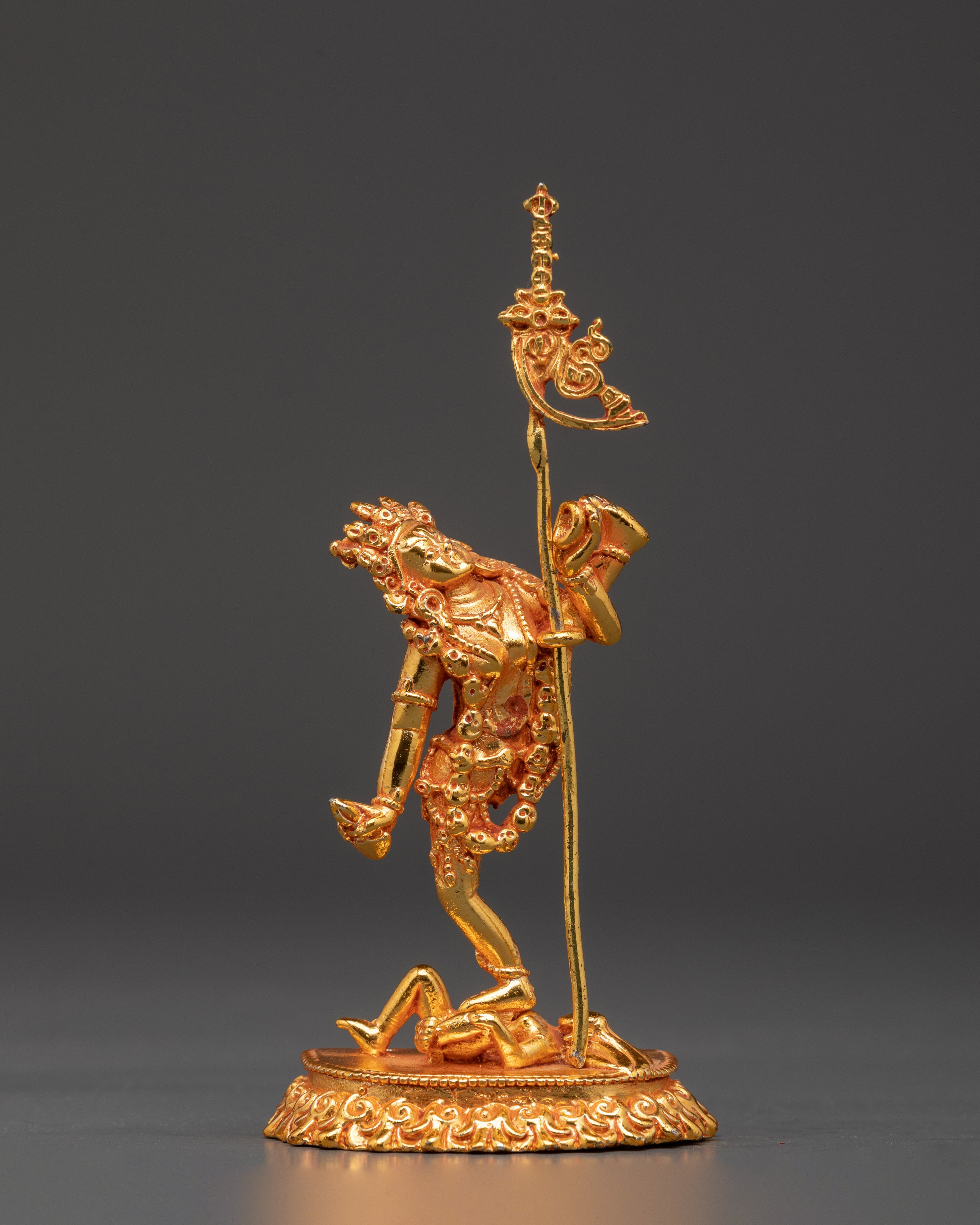 Vajrayogini Copper Sculpture | Handcrafted Gold-Plated Tibetan Goddess Statue