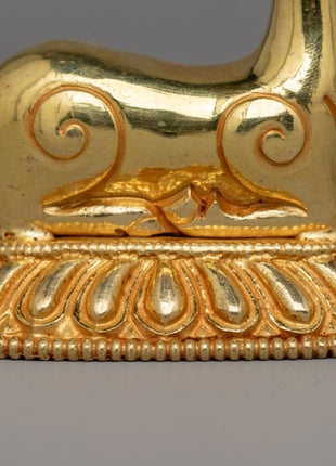 Dharma Wheel and Pair Of Deer | Traditional Buddhist Decor for Peaceful Spaces