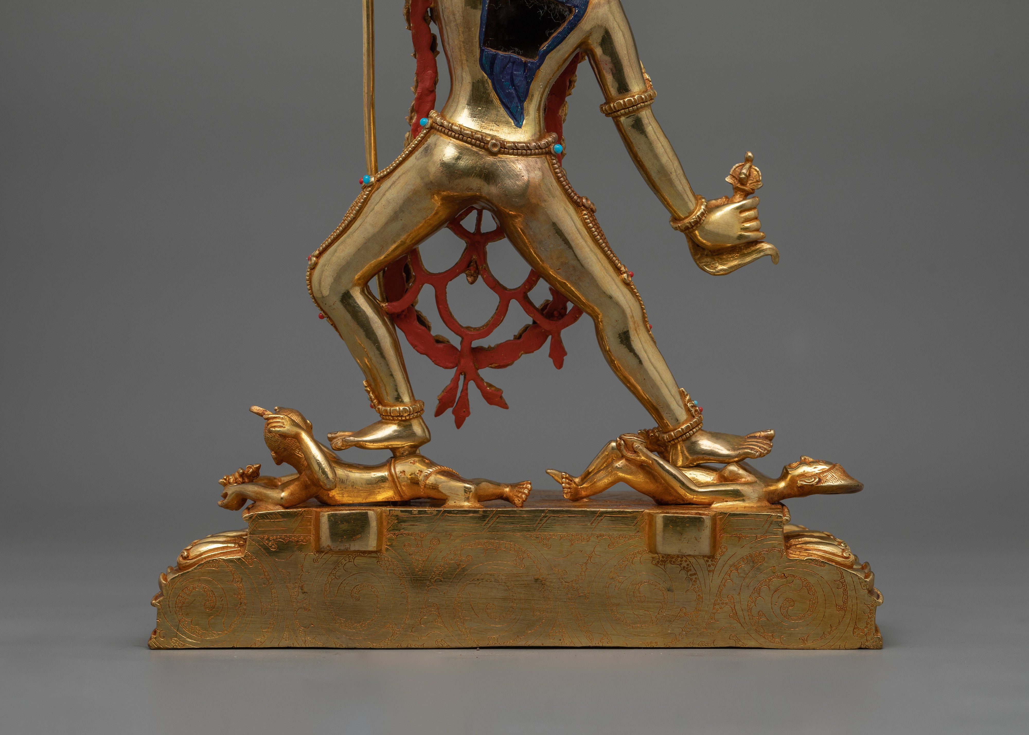 24k Gold Gilded Vajrayogini Statue | Handmade Wrathful Female Deity