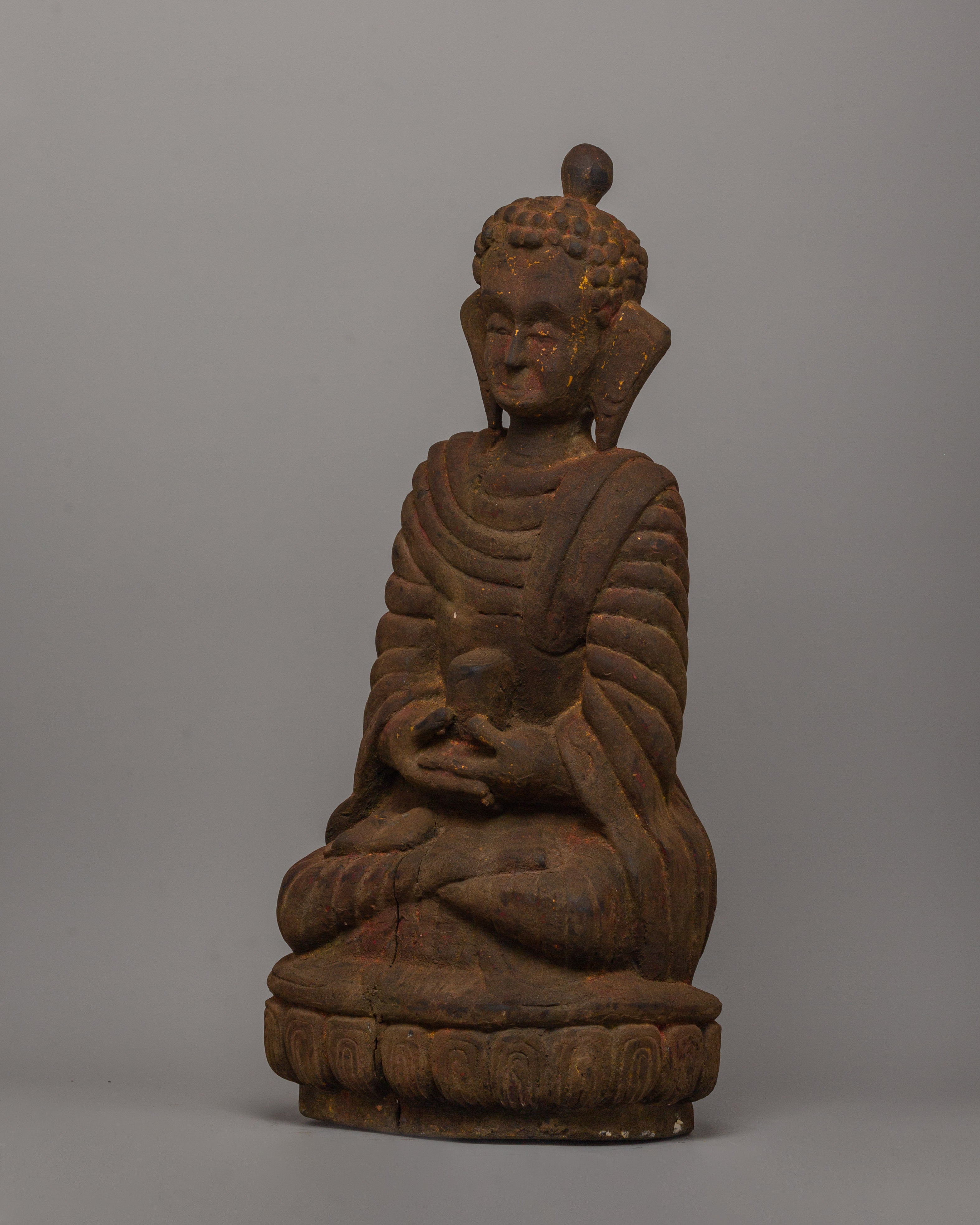 Handcarved Amitabha Buddha Figurine | The Buddha of Infinite Light & Wisdom