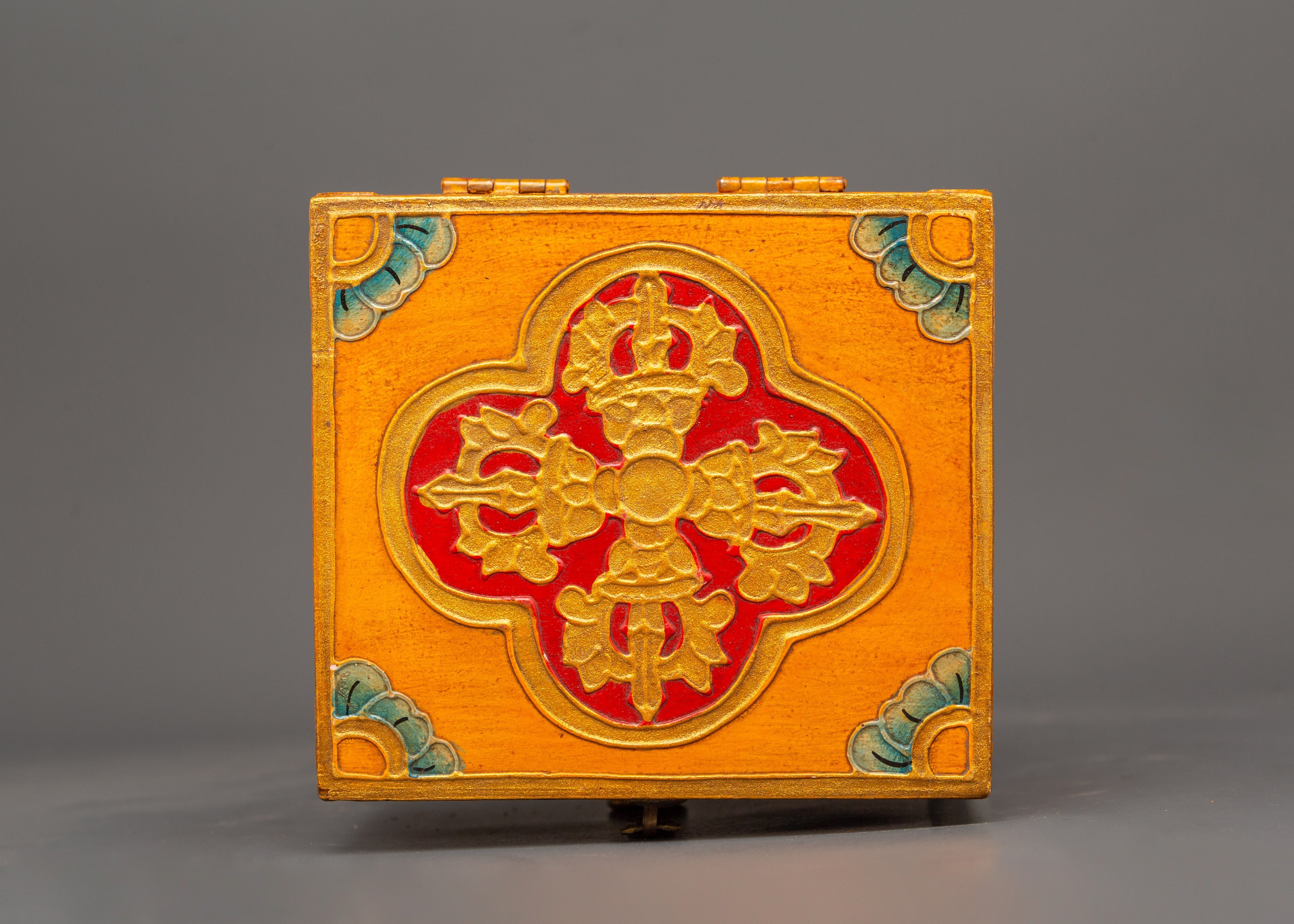 Tibetan Wooden Box with Drawers | Spiritual Storage for Jewelry or Altar Items