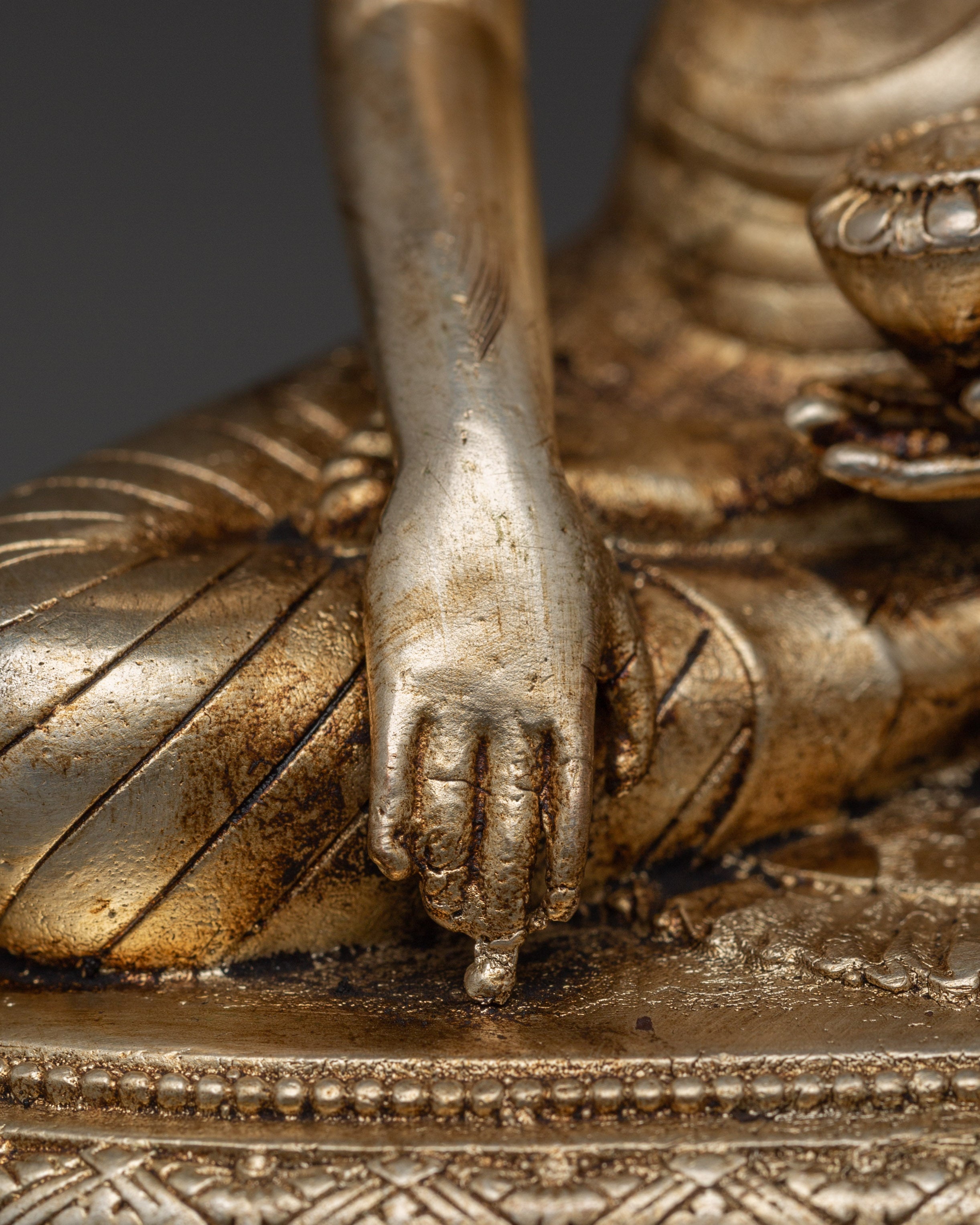 silver-plated Shakyamuni Buddha | Meditation & Sacred Decor
