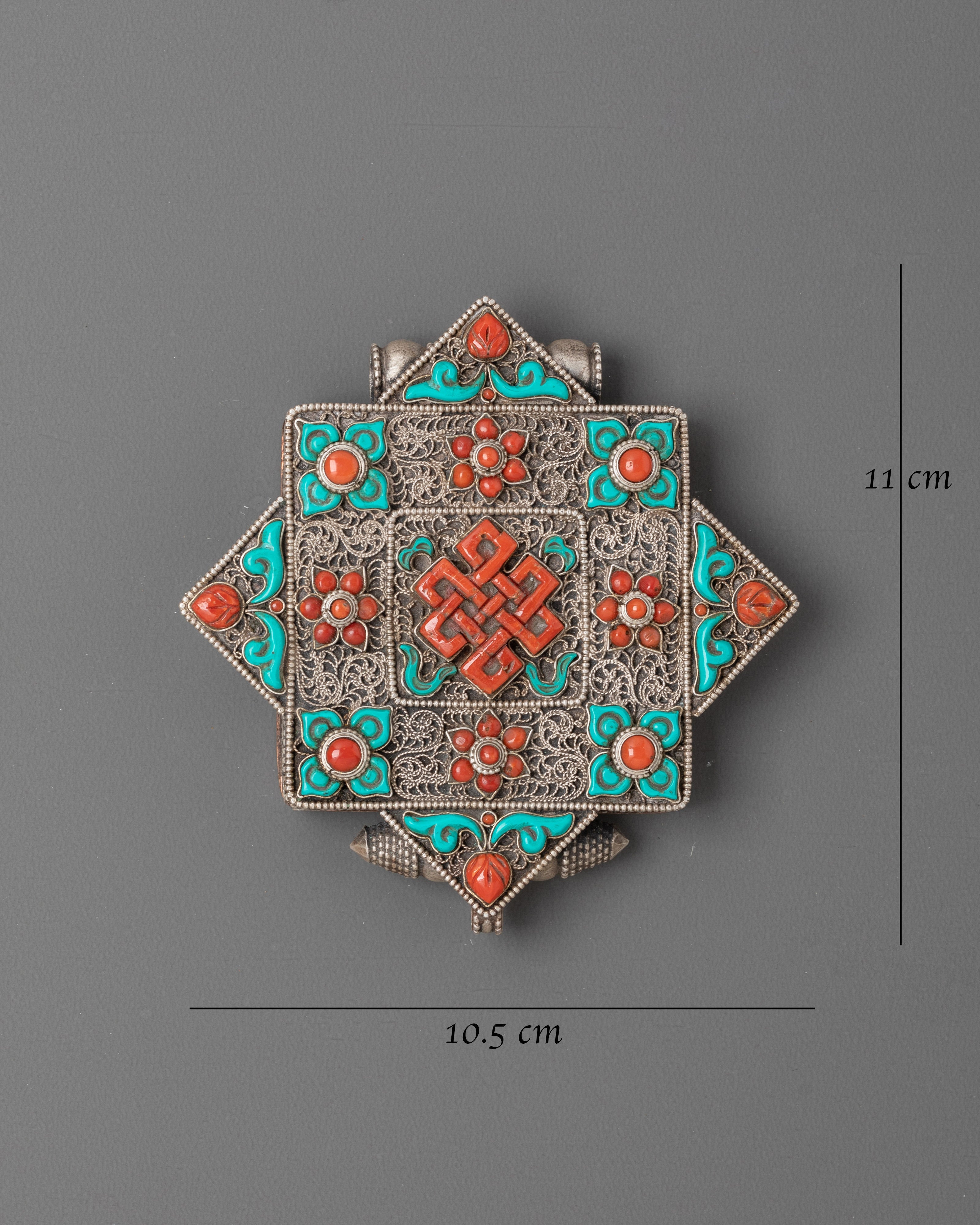 Handcrafted Buddhist Amulet Ghau Locket | Tibetan Silver Prayer Box Pendant