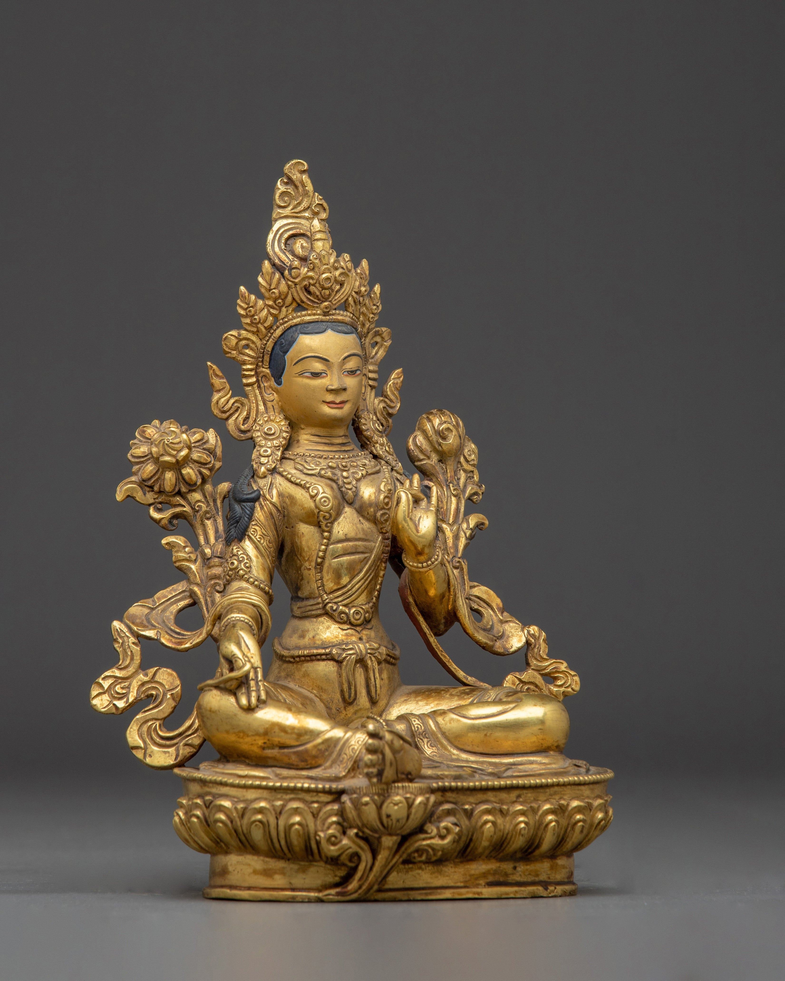 Handcrafted Swift Protector Green Tara Deity | Tibetan Goddess of Compassion