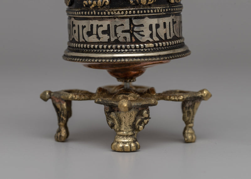 Tibetan Buddhist Prayer Wheel with Copper & Brass Body | Wheel for Meditation & Decor