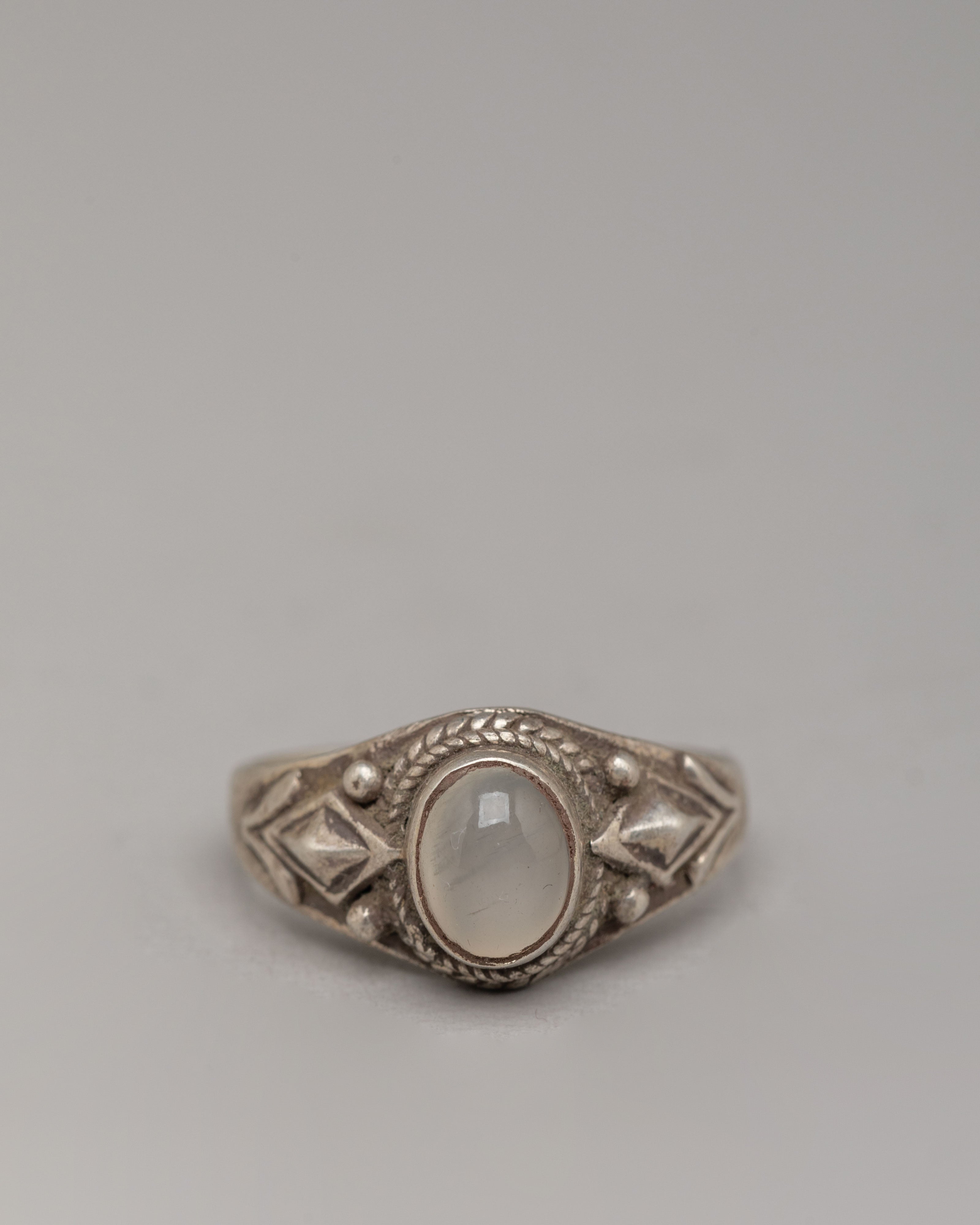 Handmade Decorative Ring Set | Natural Stone Zircon Silver Rings