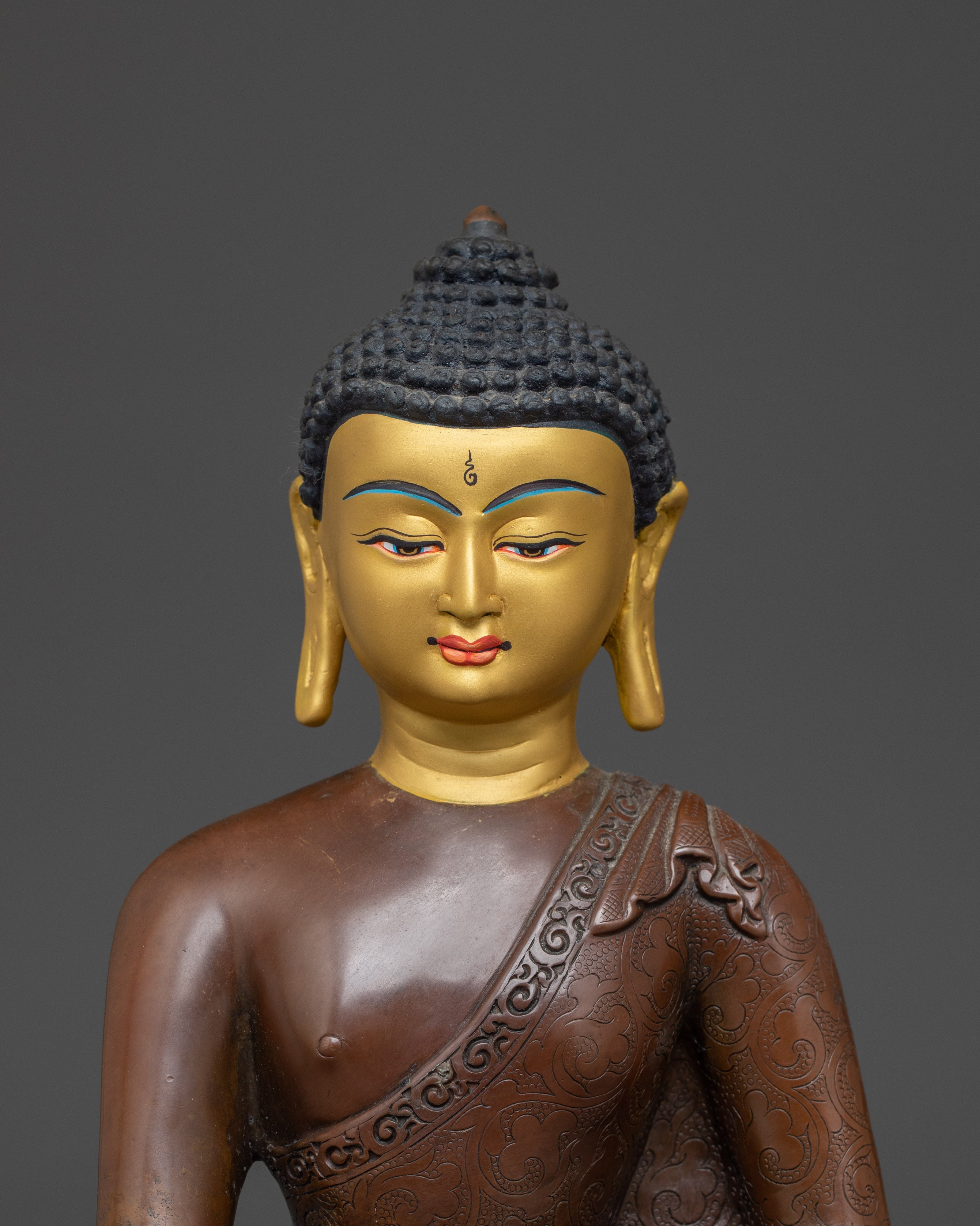 Oxidized Peaceful Gautama Buddha Statue | Shakyamuni Buddha Artwork