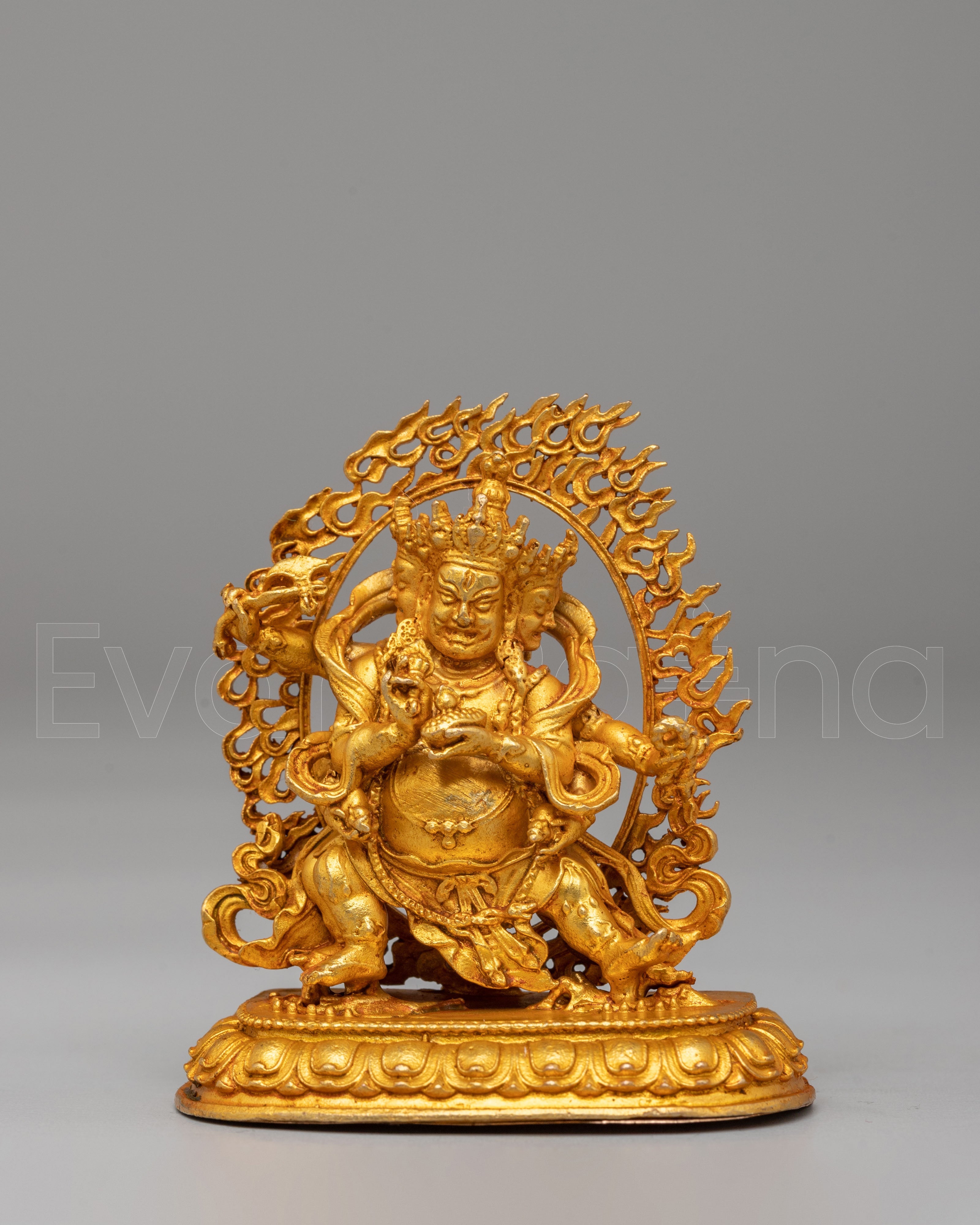 Red Dzambhala Sacred Statue | Divine Wealth Deity for Prosperity