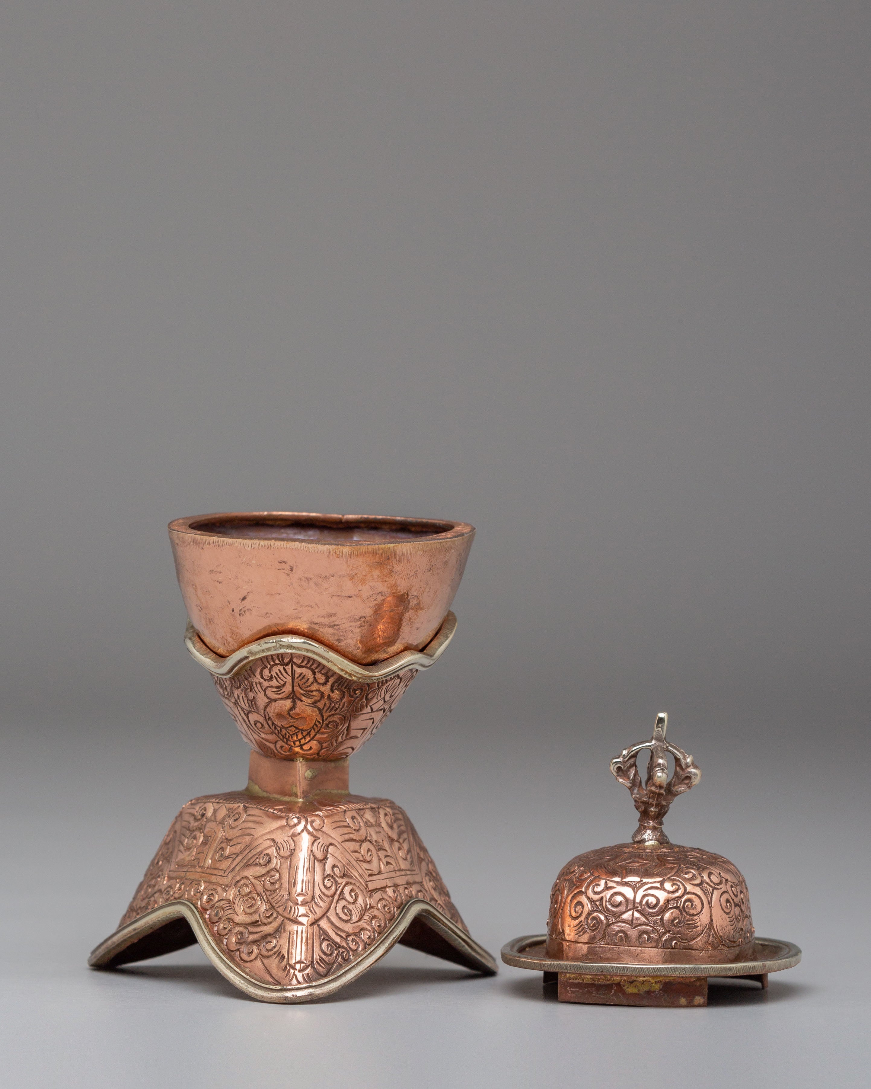 Traditional Kapala | Handcrafted Copper Ritual Art