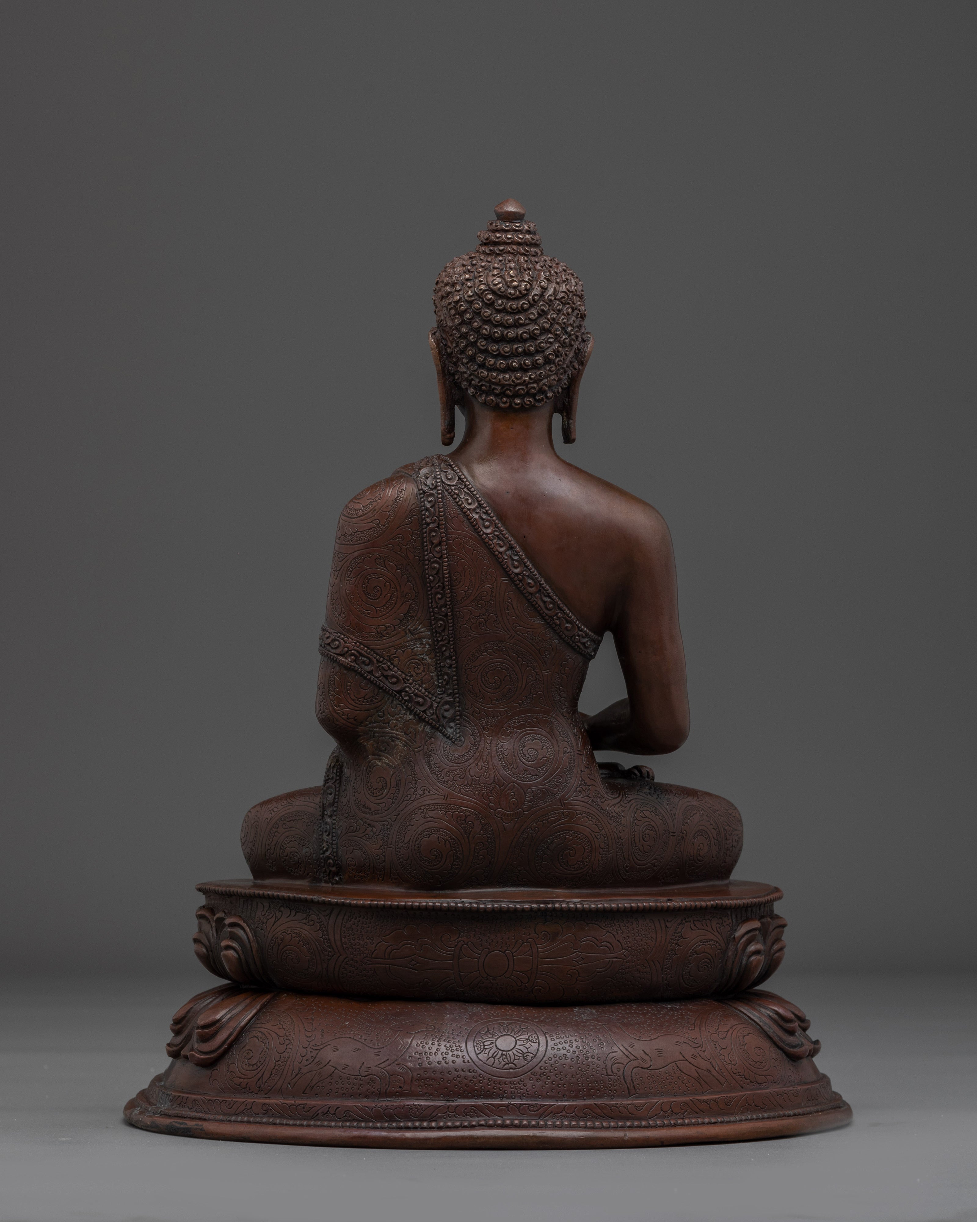Sukhavati Ruler Oxidized Amitabha Buddha Figurine | Altar Decor for Meditation