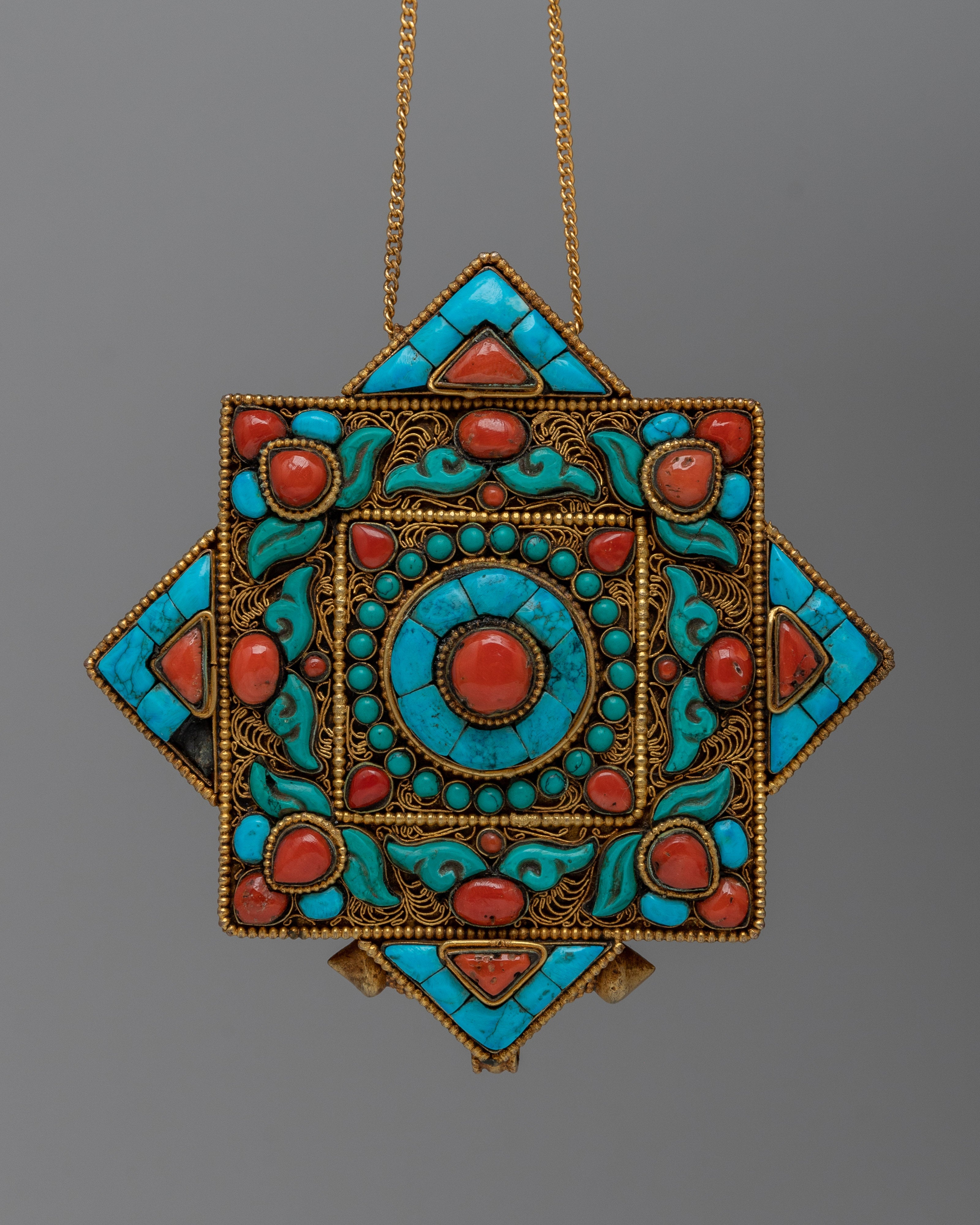 Orginal Stones Inalid Ghau Locket | Portal to Spiritual Serenity and Timeless Eleganc