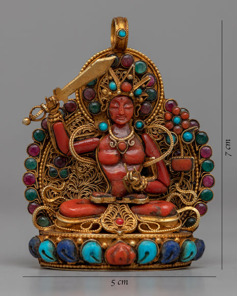 Manjushri Silver Locket | Silver to Invoke Spiritual Insight and Guidance.