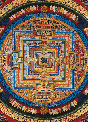 Genuine Hand-Painted Kalachakra Mandala | Perfect For Gifts, Yoga, Meditation, and Home Decoration