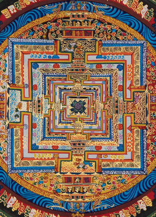 Genuine Hand-Painted Kalachakra Mandala | Perfect For Gifts, Yoga, Meditation, and Home Decoration