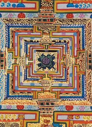 Genuine Hand-Painted Kalachakra Mandala | Perfect For Gifts, Yoga, Meditation, and Home Decoration