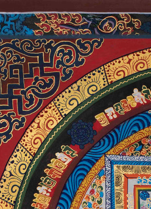 Genuine Hand-Painted Kalachakra Mandala | Perfect For Gifts, Yoga, Meditation, and Home Decoration