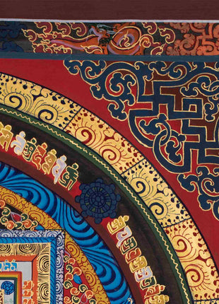 Genuine Hand-Painted Kalachakra Mandala | Perfect For Gifts, Yoga, Meditation, and Home Decoration