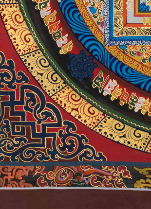 Genuine Hand-Painted Kalachakra Mandala | Perfect For Gifts, Yoga, Meditation, and Home Decoration