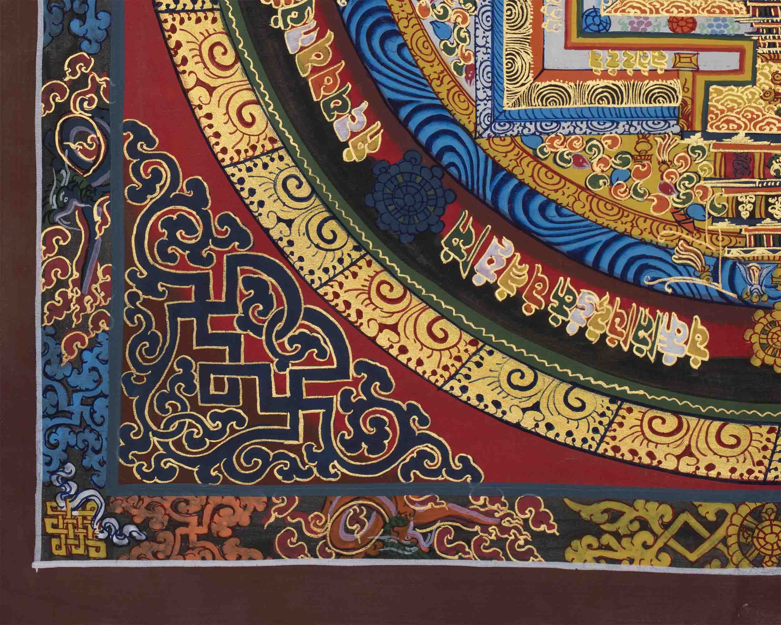 Genuine Hand-Painted Kalachakra Mandala | Perfect For Gifts, Yoga, Meditation, and Home Decoration