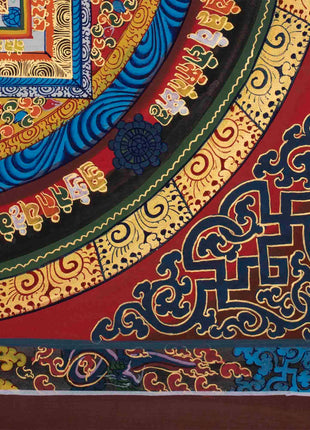 Genuine Hand-Painted Kalachakra Mandala | Perfect For Gifts, Yoga, Meditation, and Home Decoration