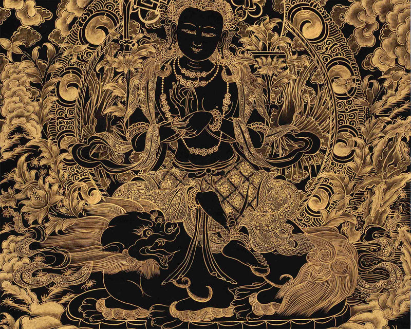 Black and Gold Bodhisattva Samantabhadra | Spiritual and Religious Practice