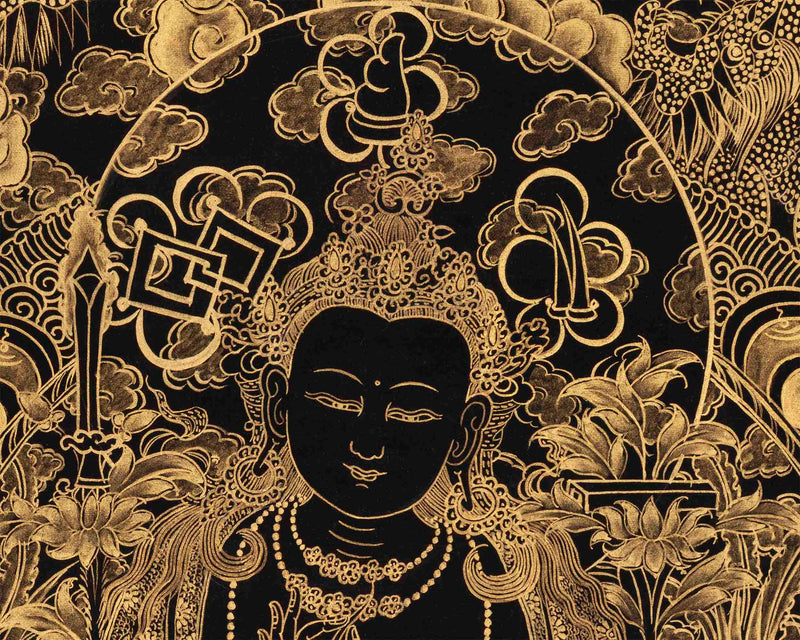 Black and Gold Bodhisattva Samantabhadra | Spiritual and Religious Practice